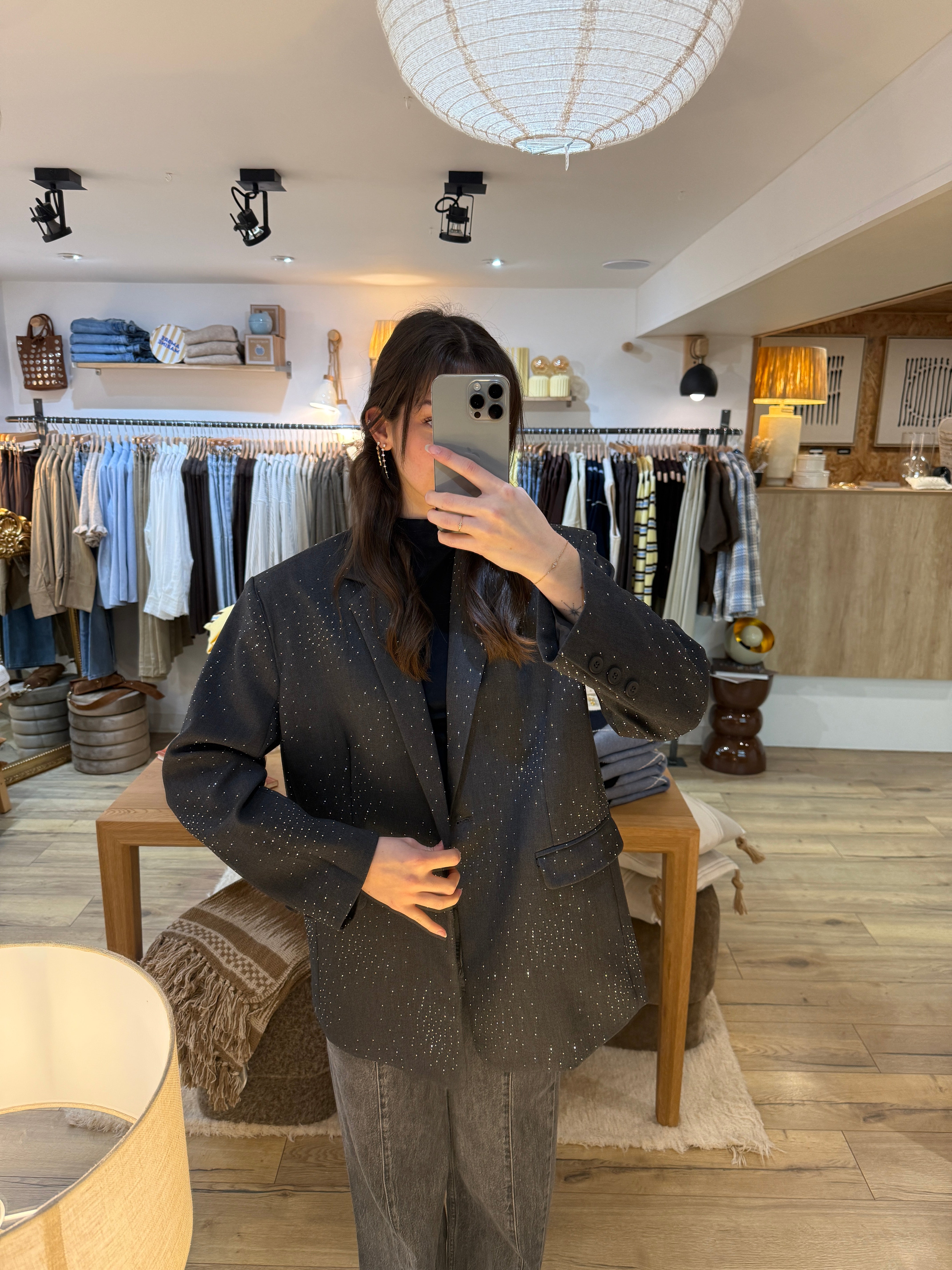 VESTE STRASS GRIS H4528