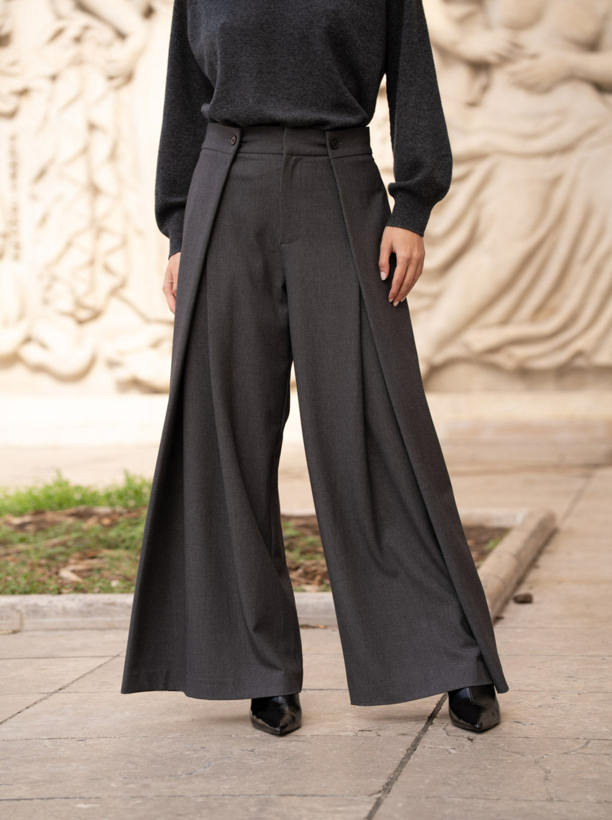 PANTALON LARGE GRIS P26123