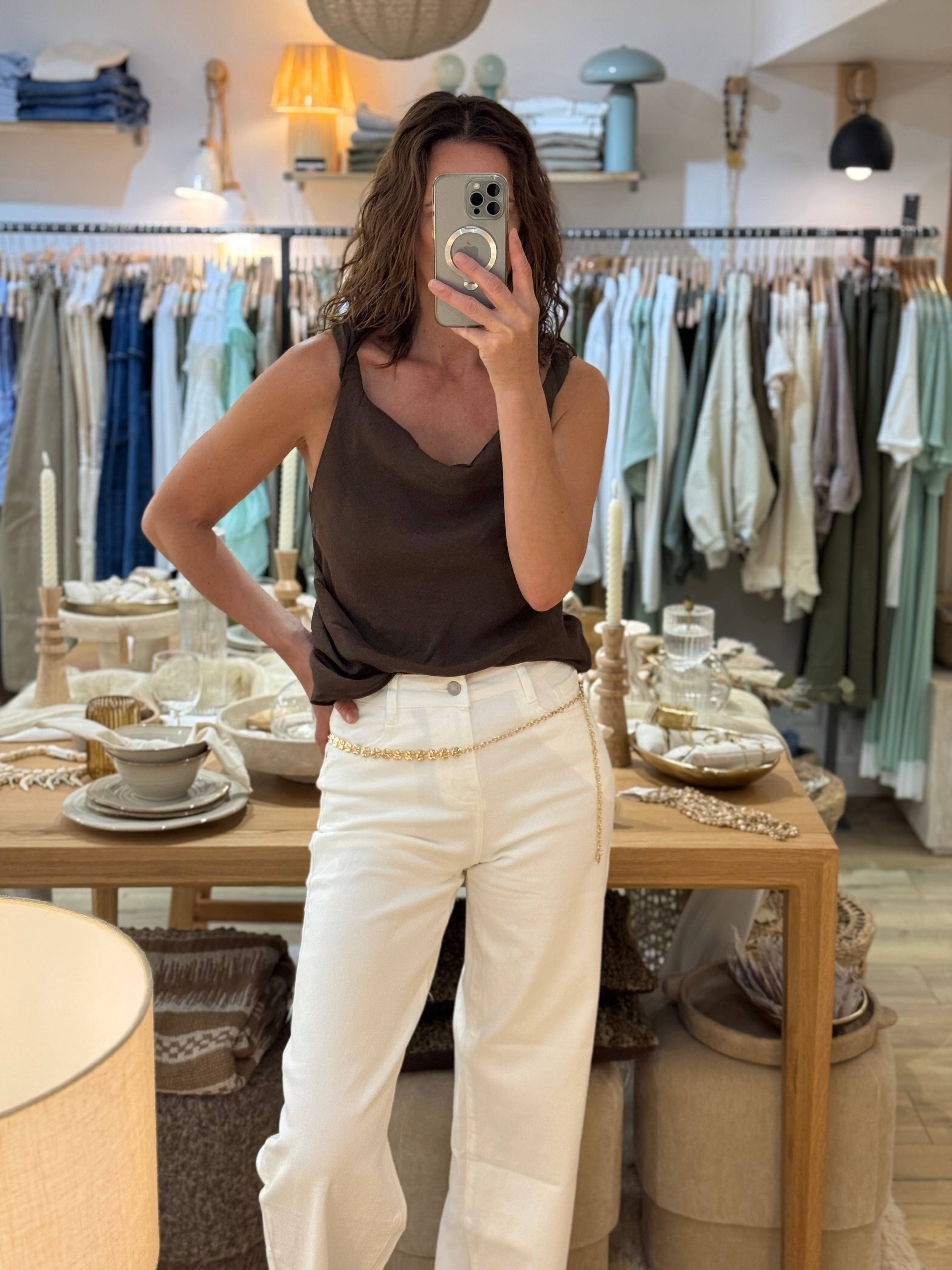 TOP MARRON M7464-2