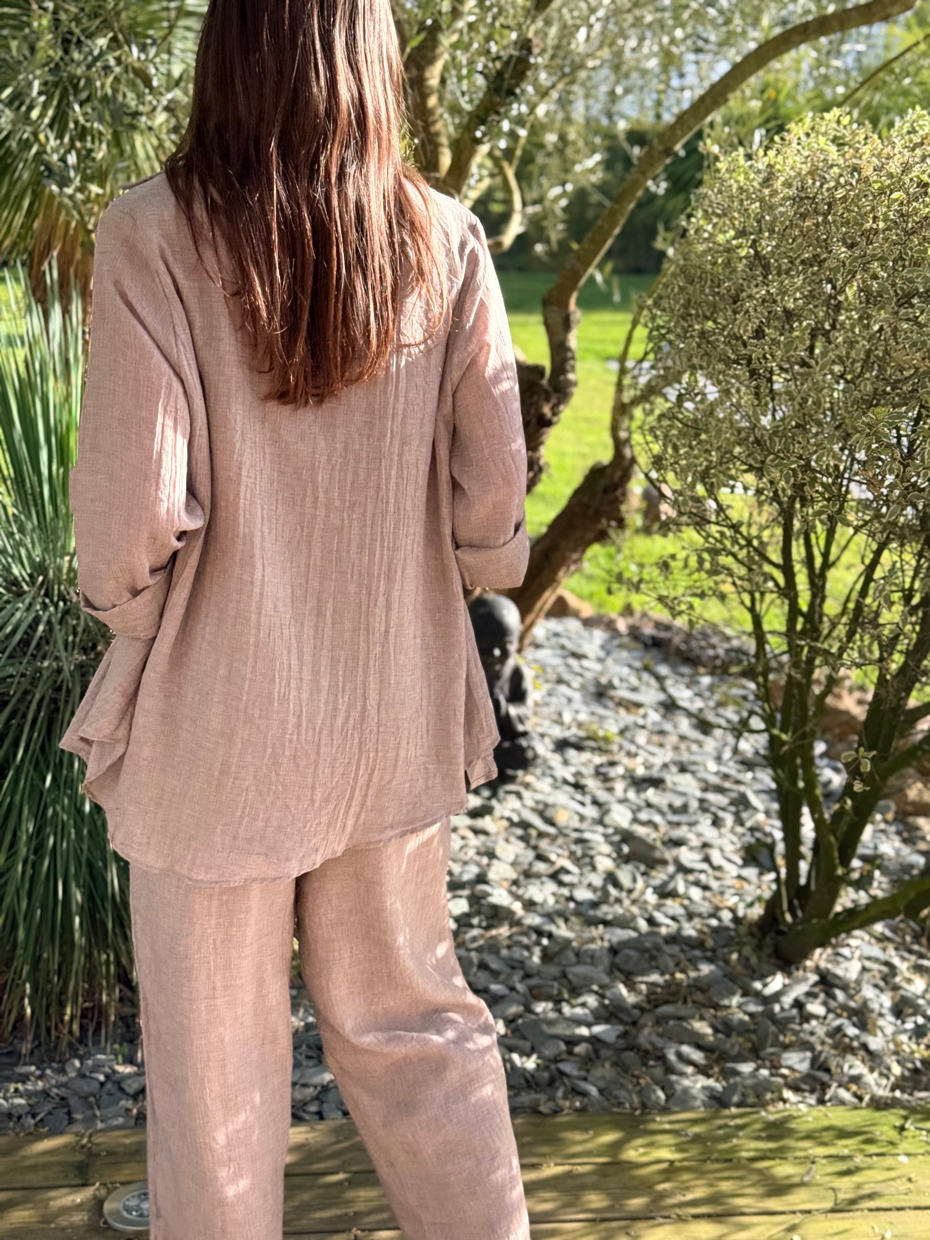 CHEMISE MARRON JZ018