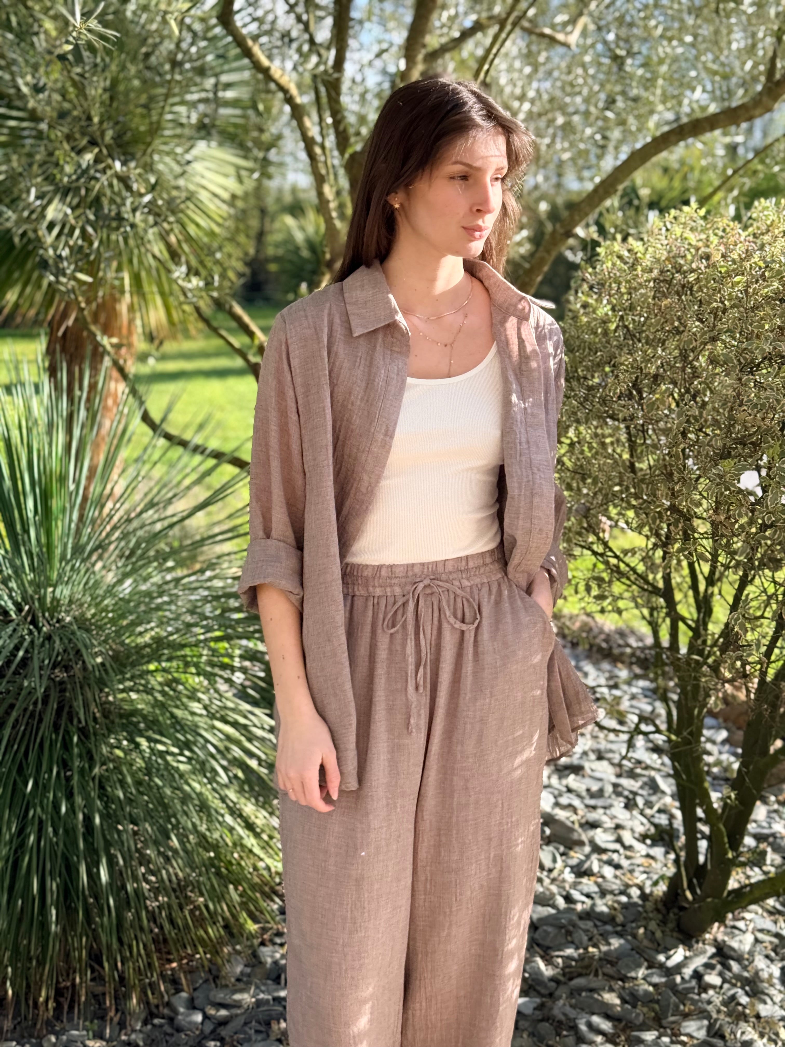 CHEMISE MARRON JZ018