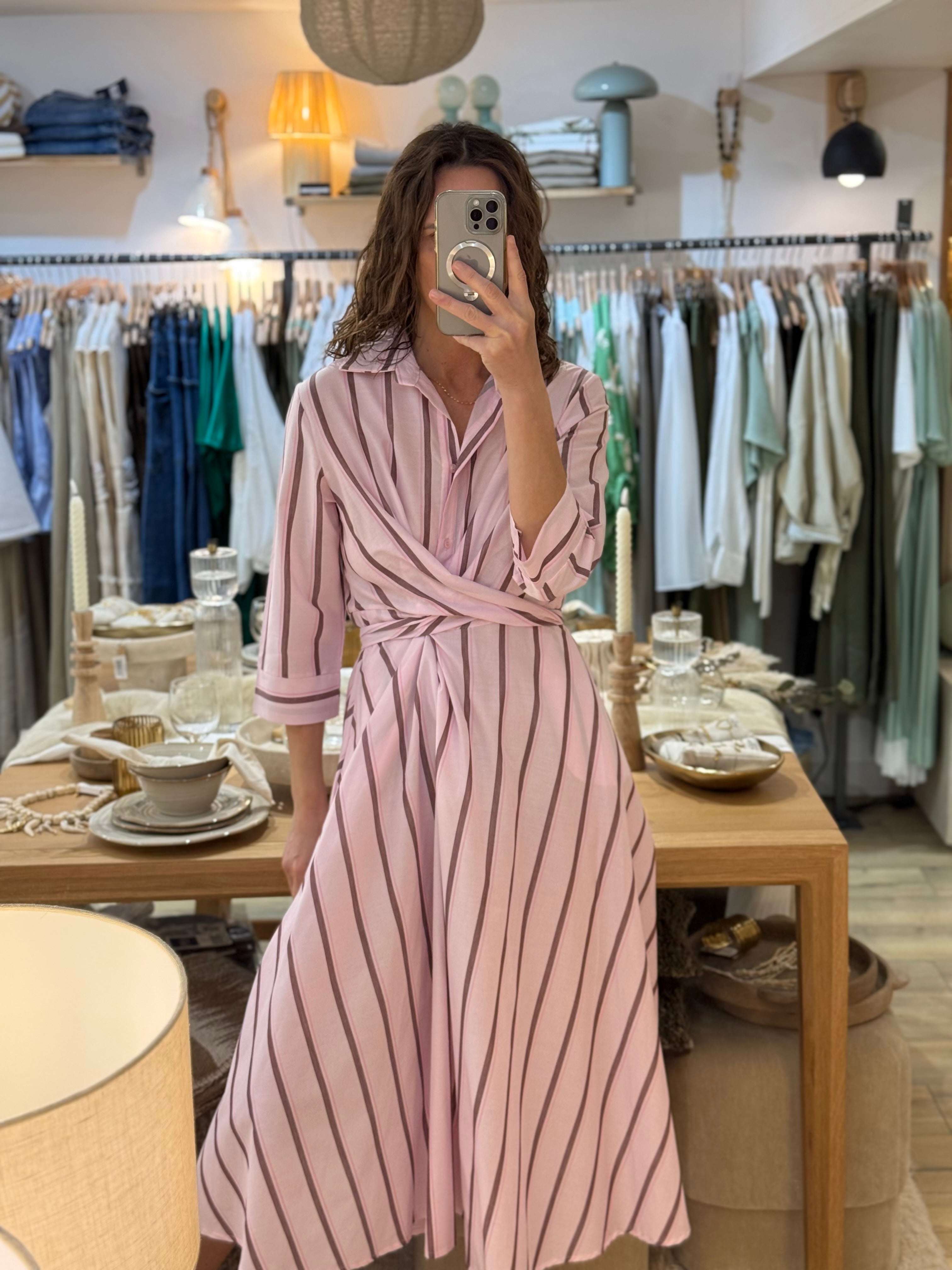ROBE CHEMISE ROSE 4885