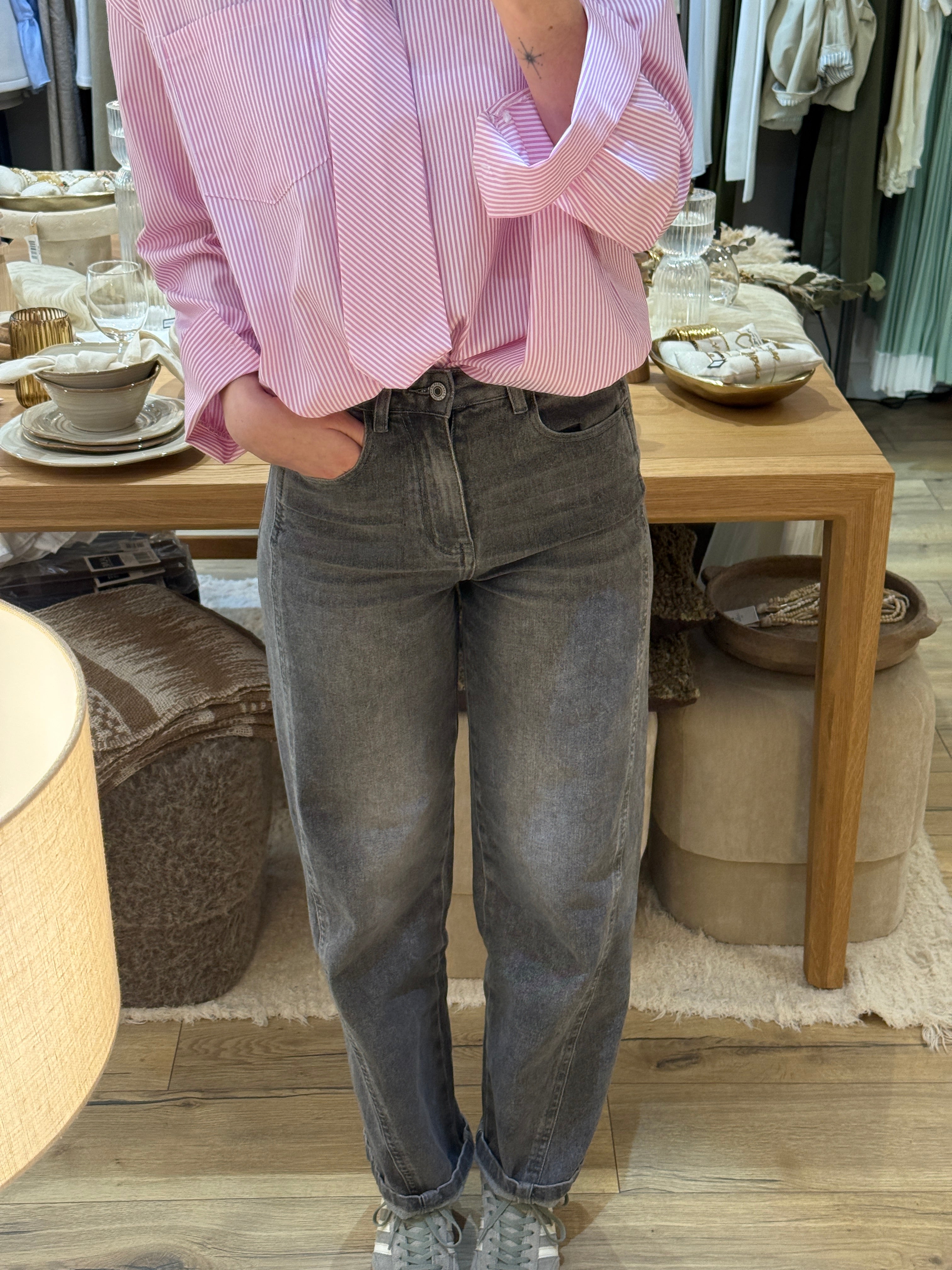 JEANS GRIS CLAIR BALLON