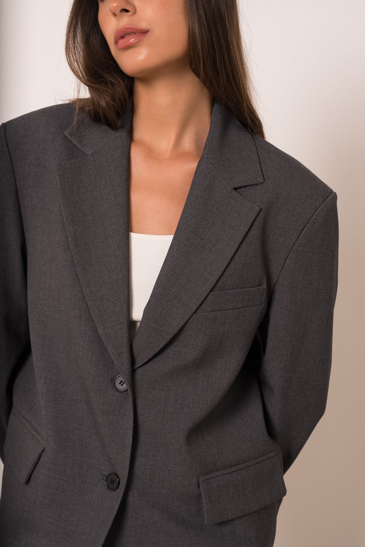VESTE GRIS OVERSIZE V26183