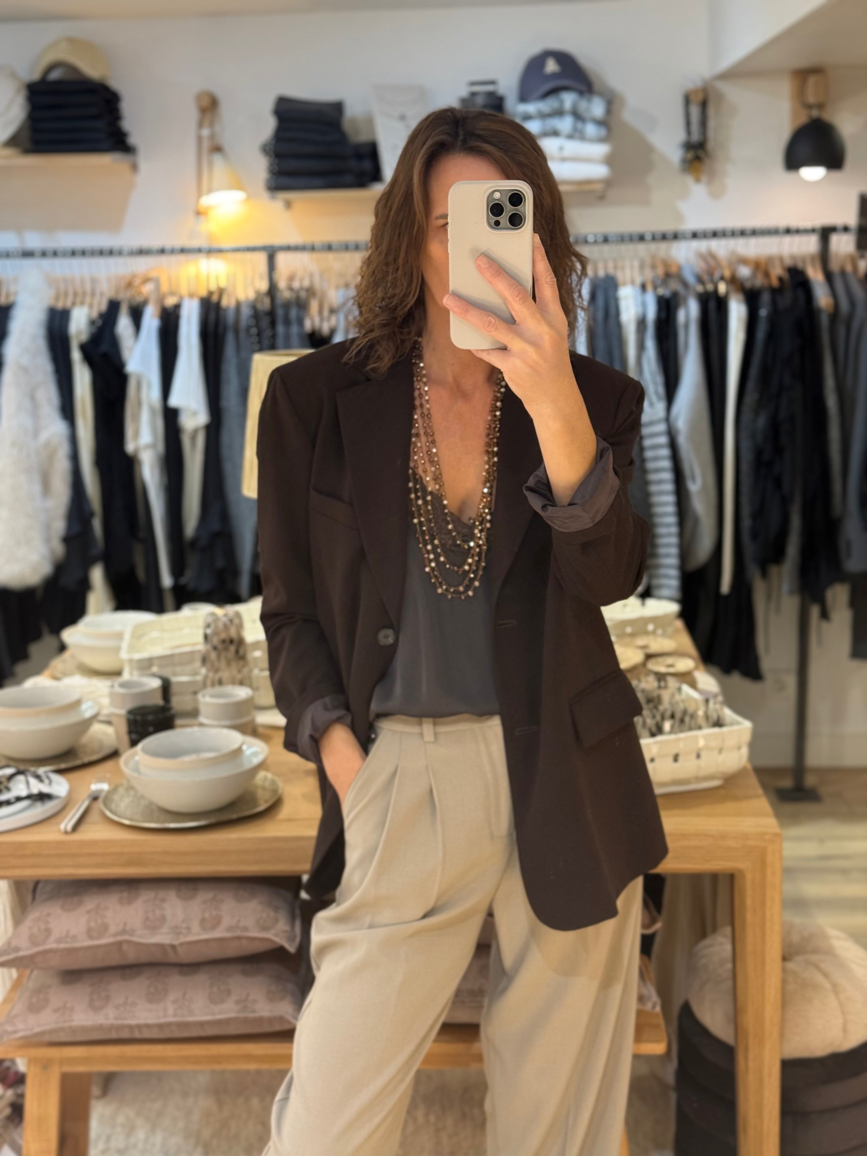 VESTE BLAZER OVERSIZE CHOCO V2453