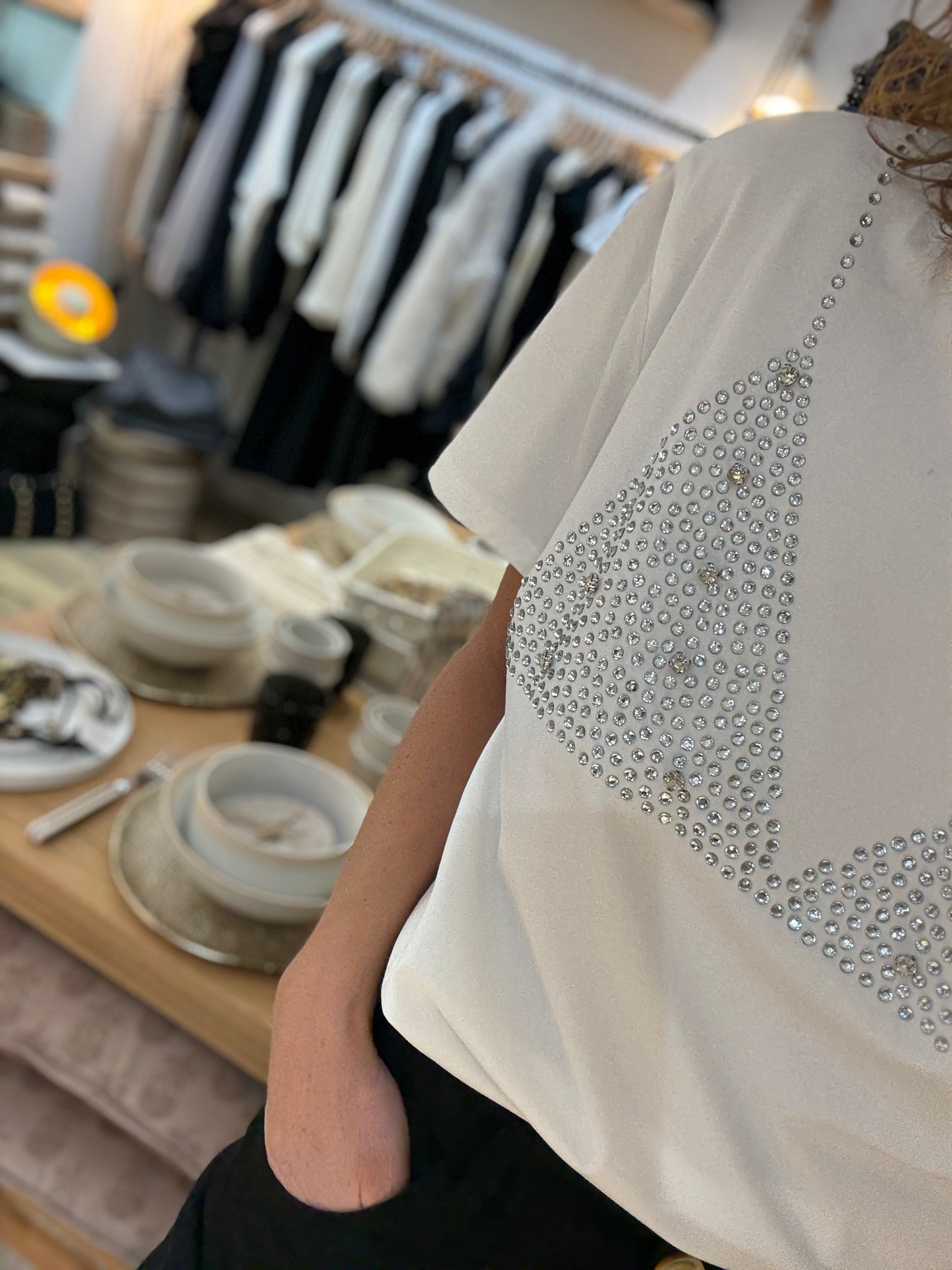 TEE SHIRT STRASS WHITE SF2529