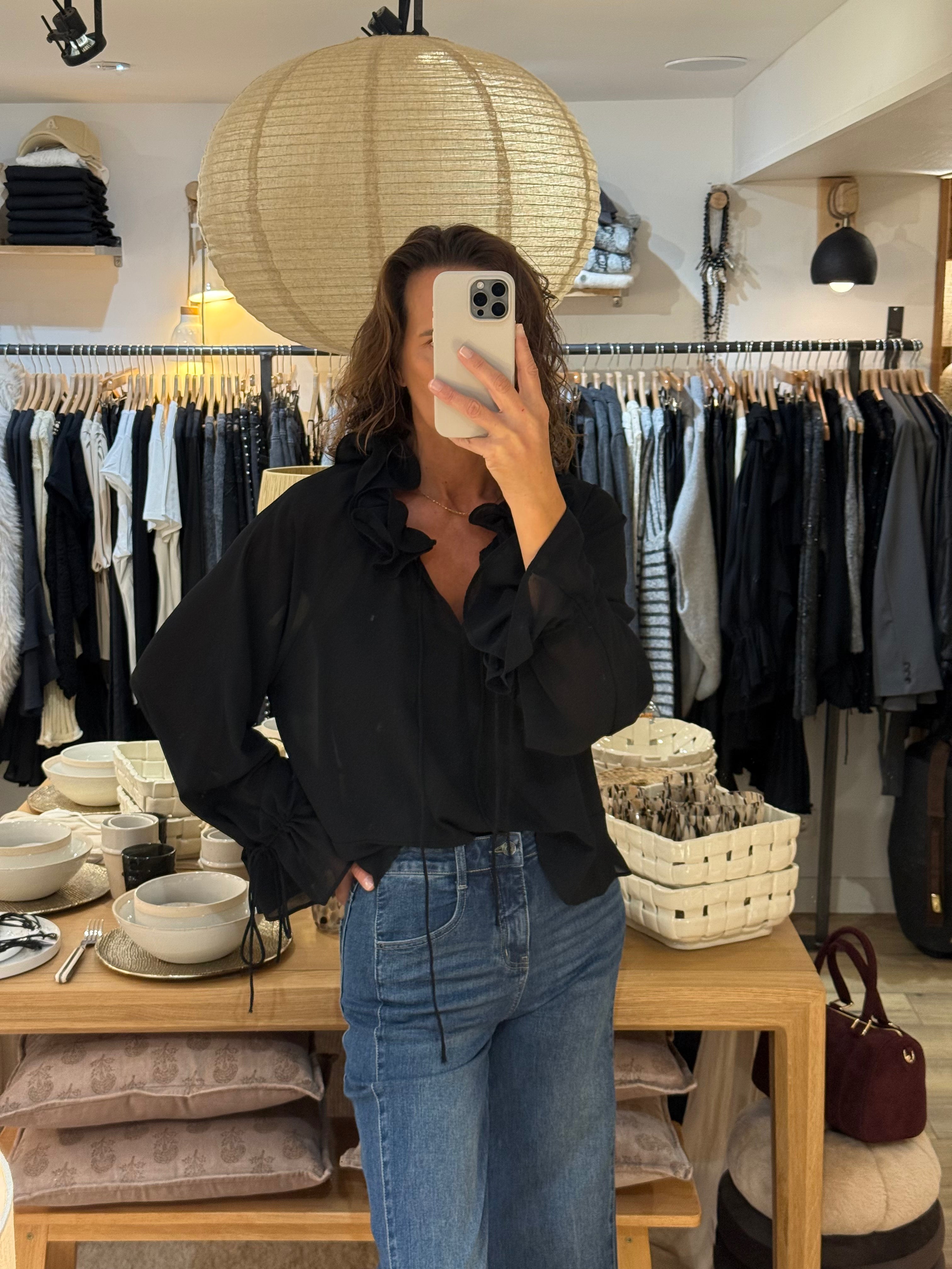 BLOUSE BLACK M7277-1