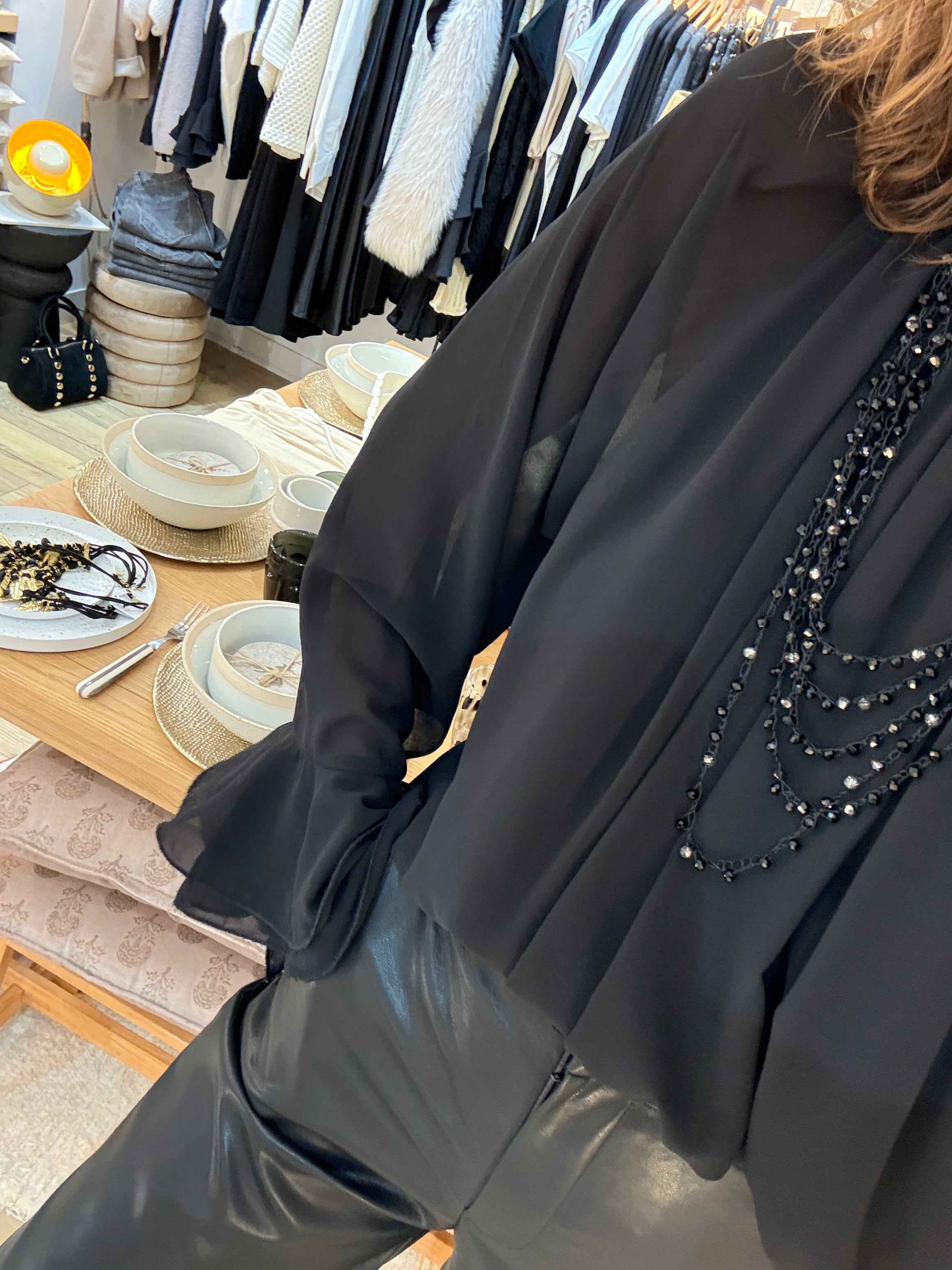 BLOUSE BLACK SF2524-1