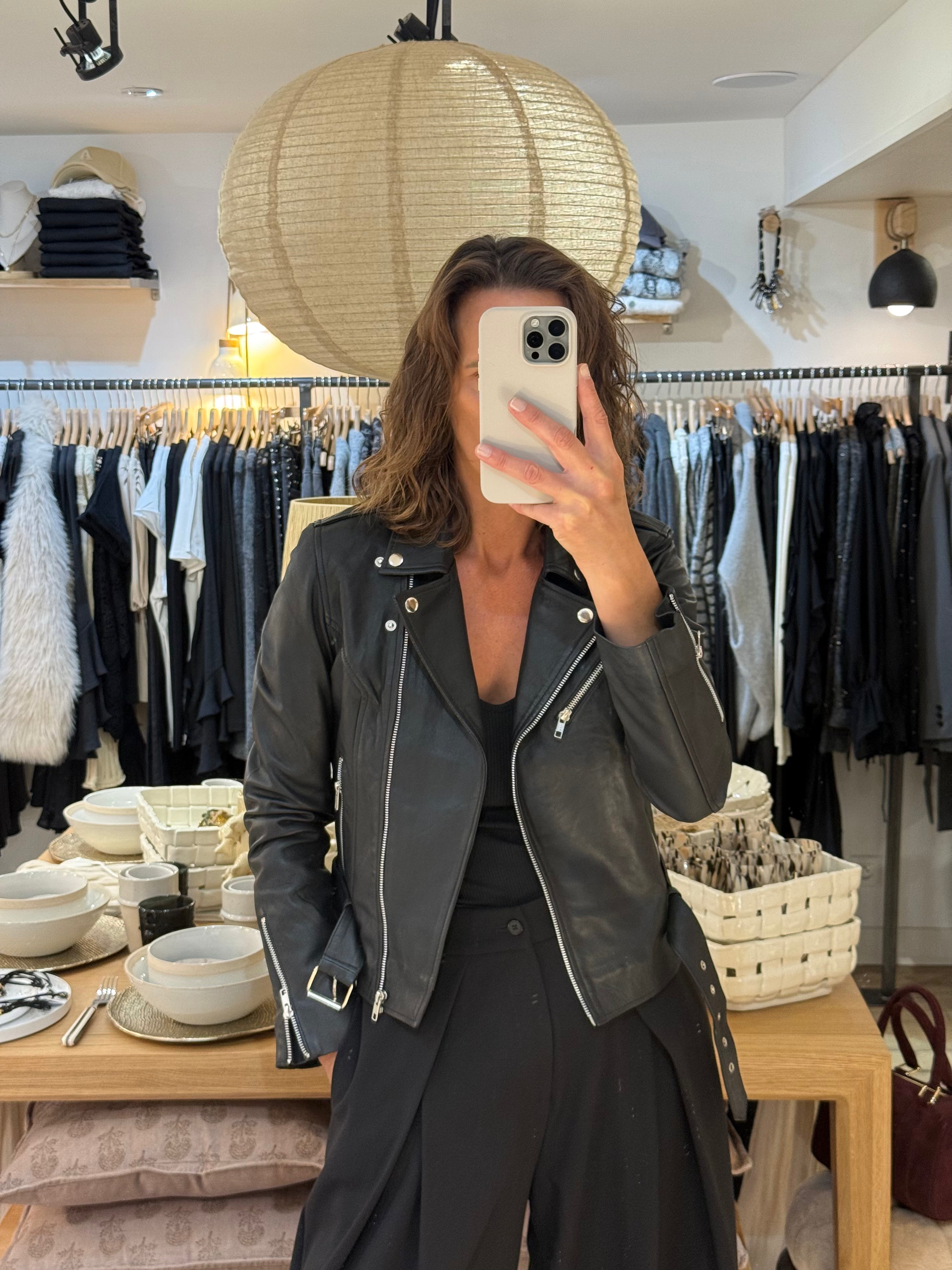 VESTE PERFECTO EN CUIR DONNA