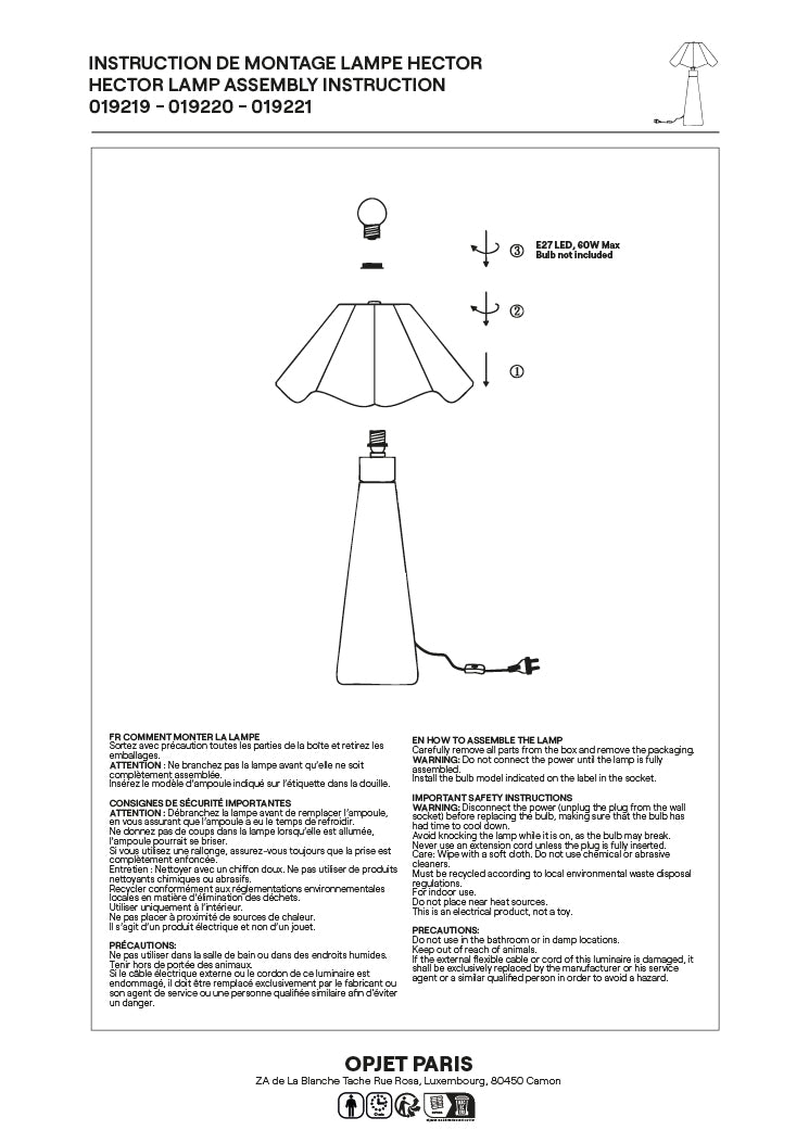 LAMPE HECTOR SABLE
