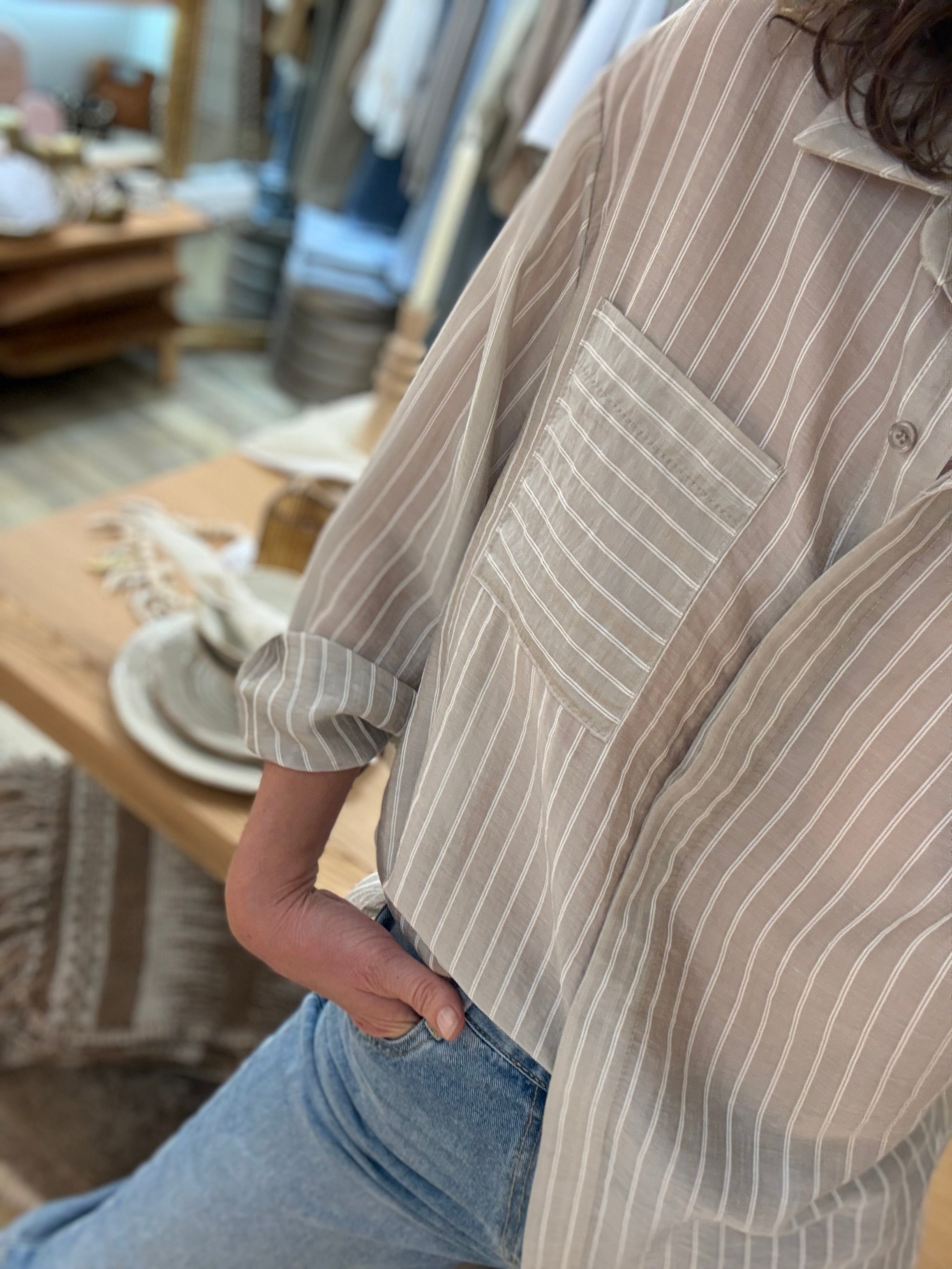 CHEMISE TAUPE  TSS2989