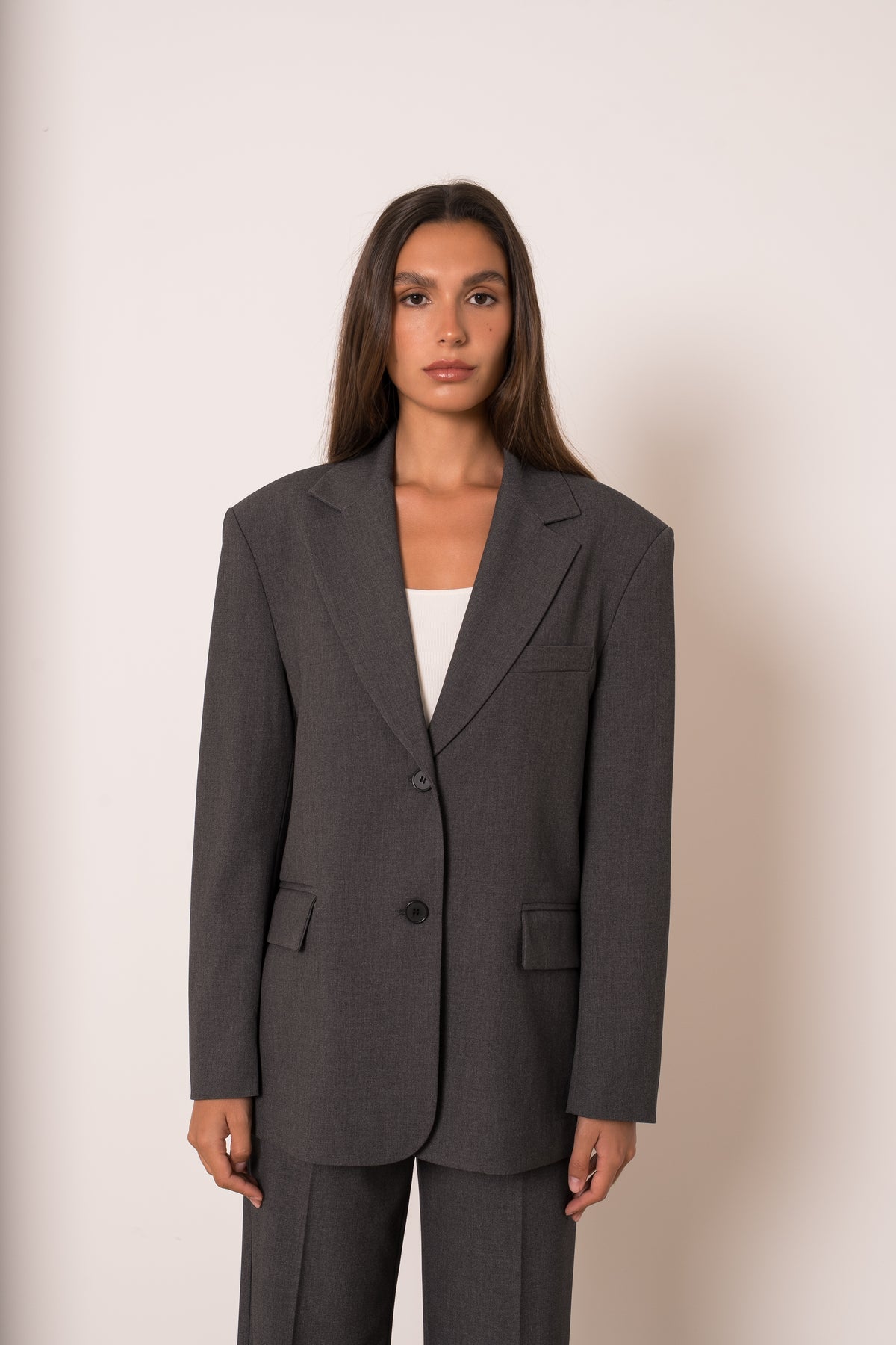 VESTE GRIS OVERSIZE V26183