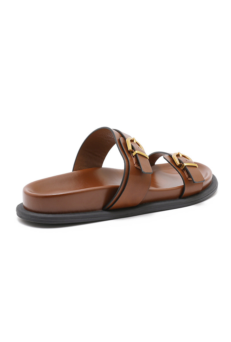 CLAQUETTE CAMEL DEUX BRIDES