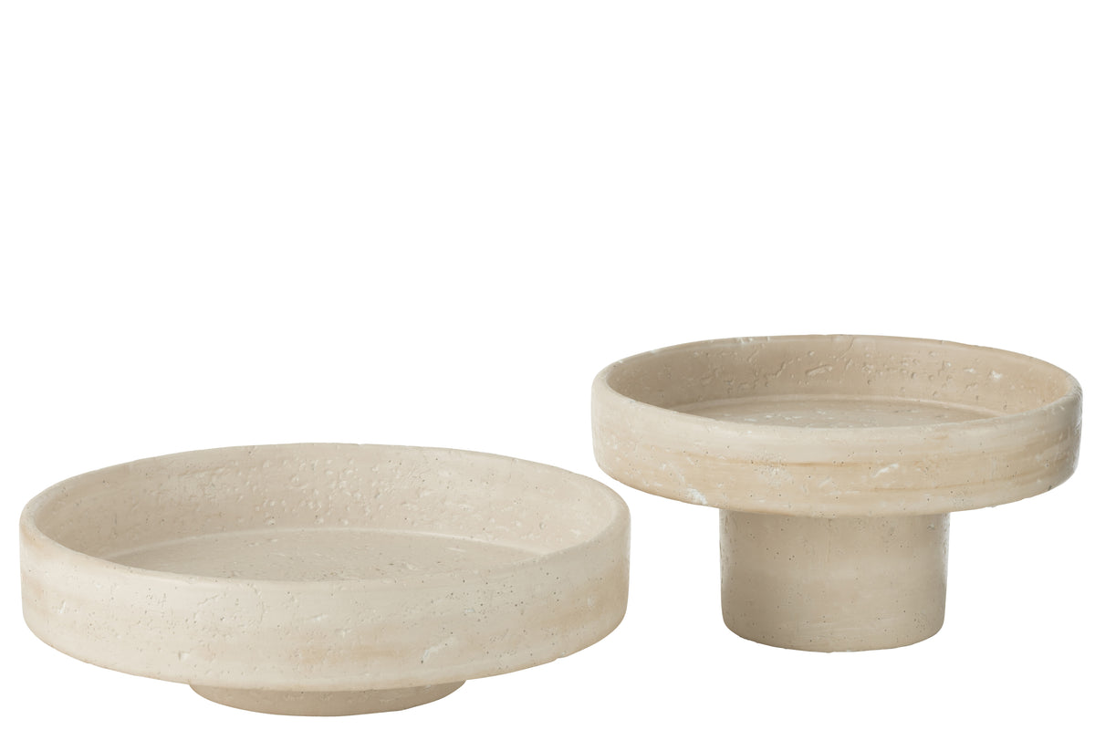PLATEAU DECO OLINA CIMENT CREME S 53010