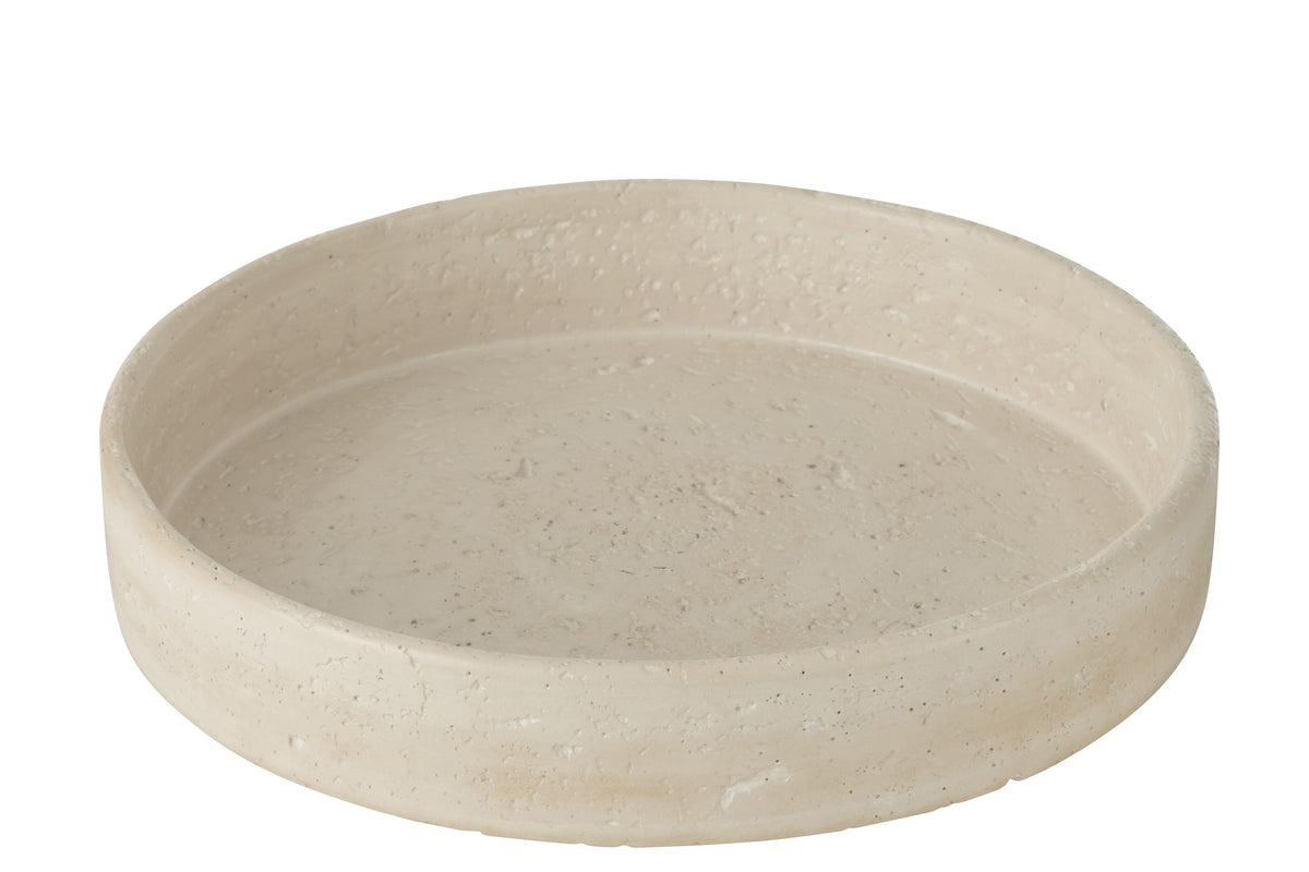 PLATEAU DECO OLINA CIMENT CREME S 53010
