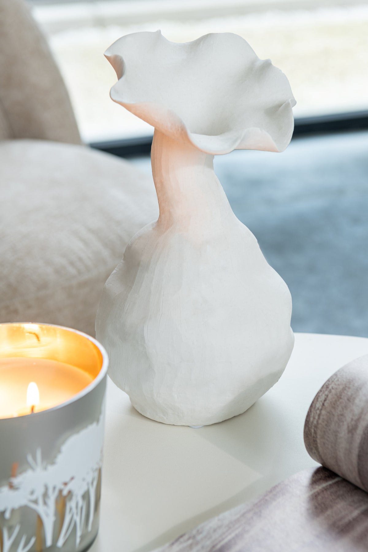 VASE HELIX CERAM BLANC