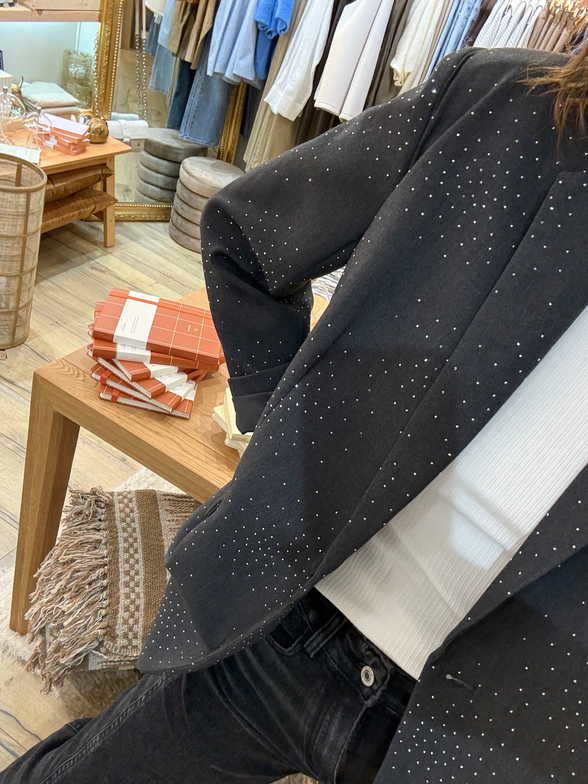 VESTE STRASS GRIS H4528