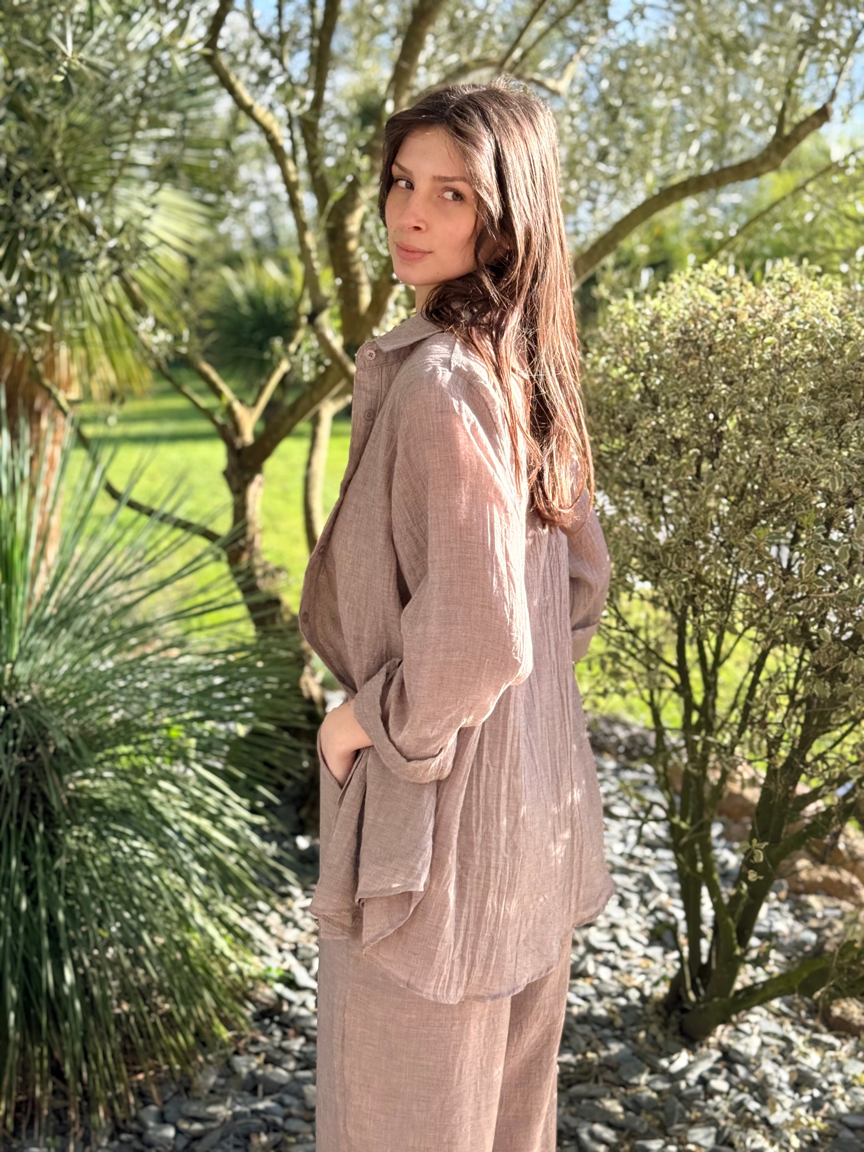 CHEMISE MARRON JZ018