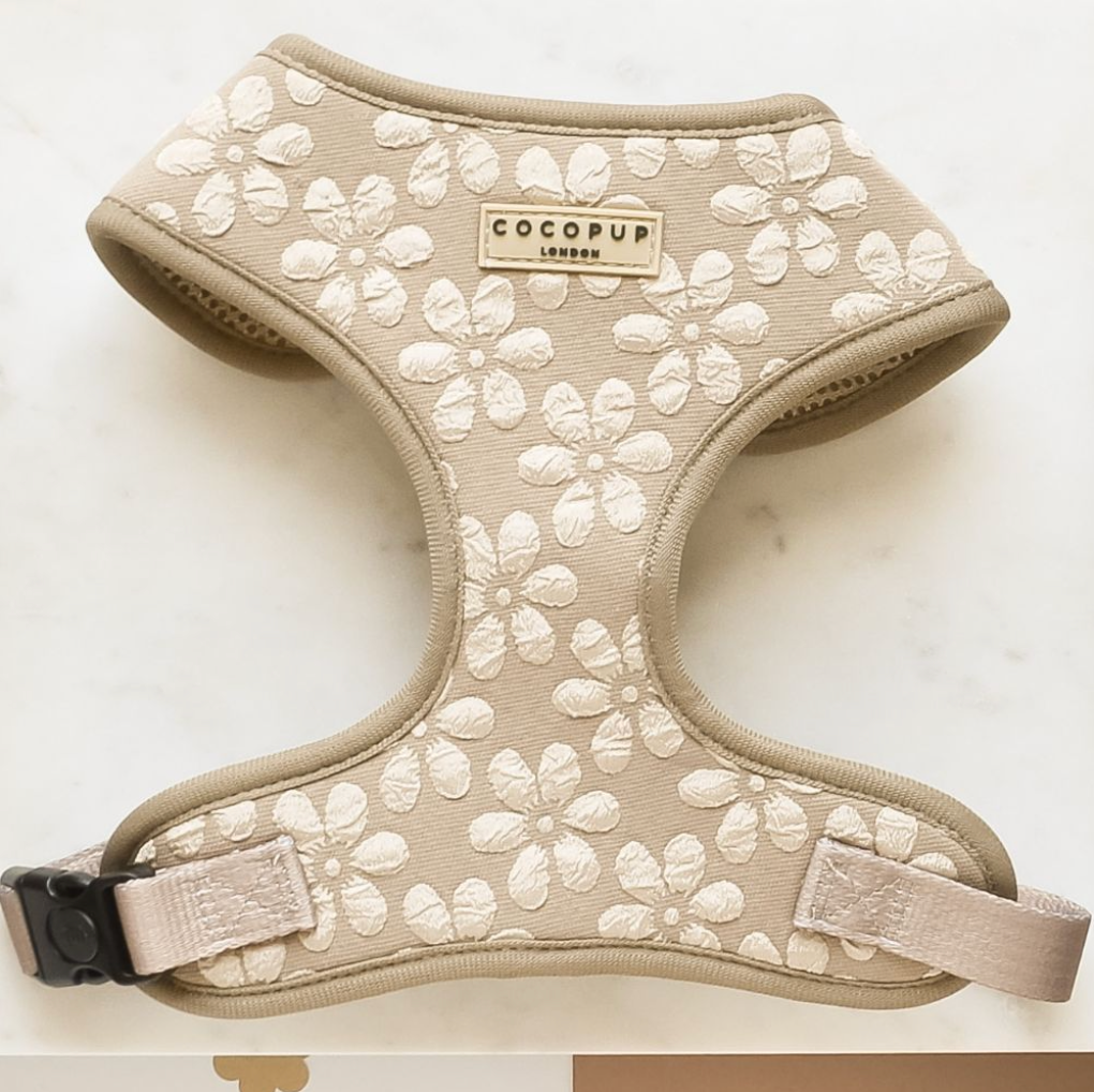 Harnais ajustable LUXE - Fleurs moka