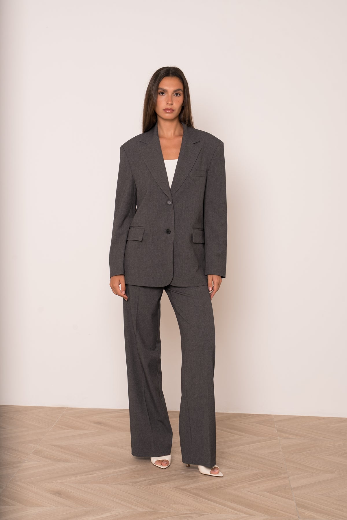 VESTE GRIS OVERSIZE V26183