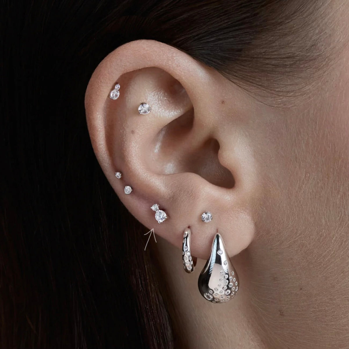 BOUCLE D’OREILLE CRISTAL ARGENT