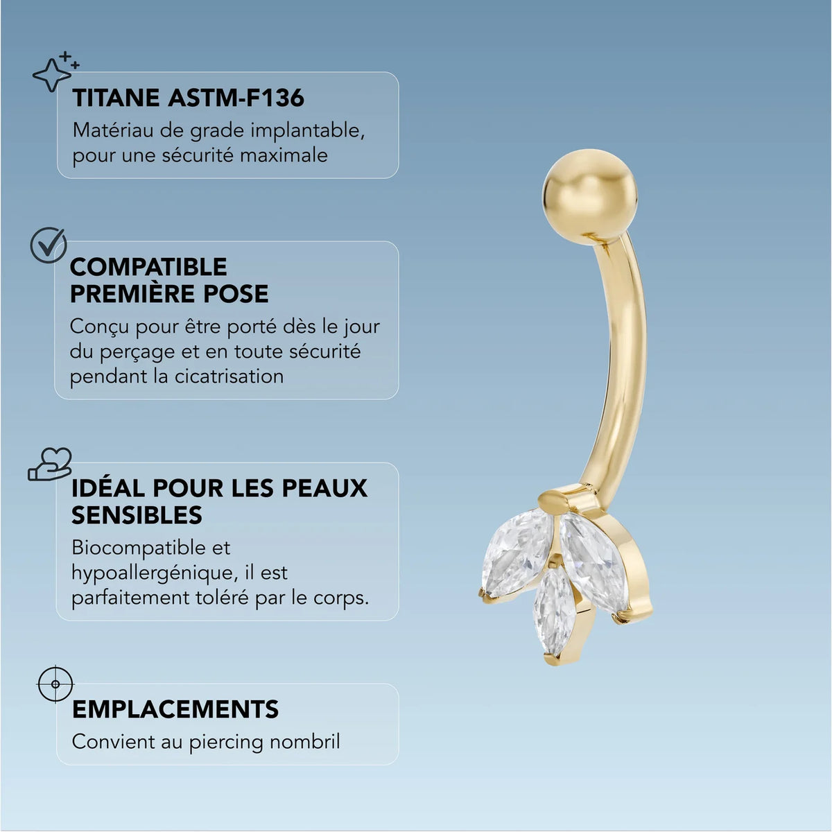 PIERCING NOMBRIL FAUVE