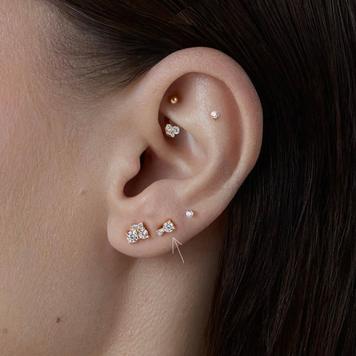 BOUCLE D’OREILLE CRISTAL OR