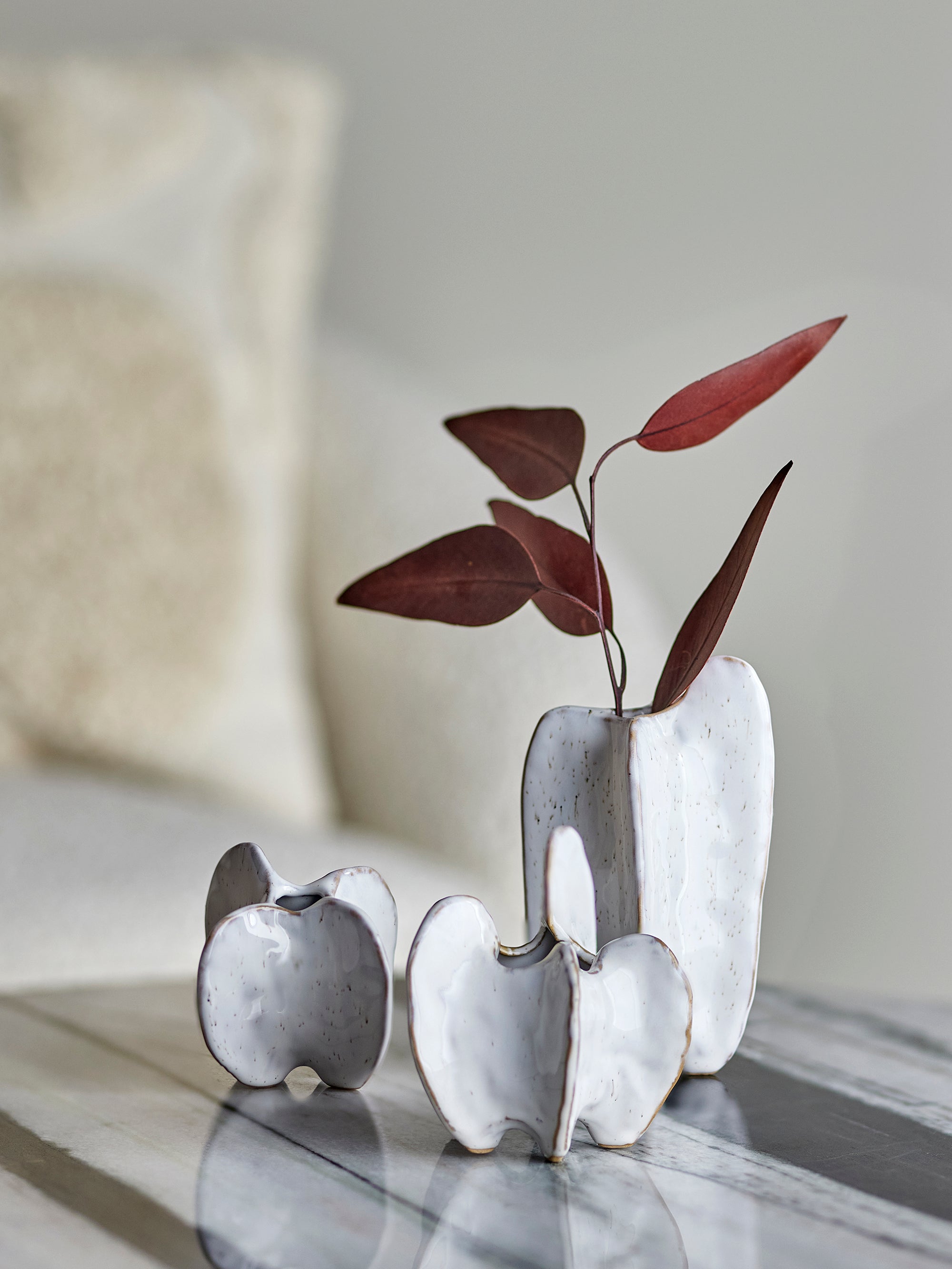 JAYCE VASE, BLANC, GRES