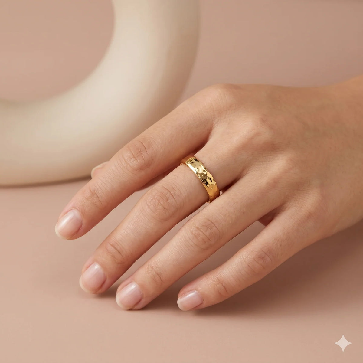BAGUE MARTELÉ MIROIR