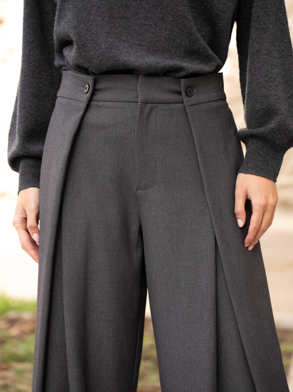 PANTALON LARGE GRIS P26123