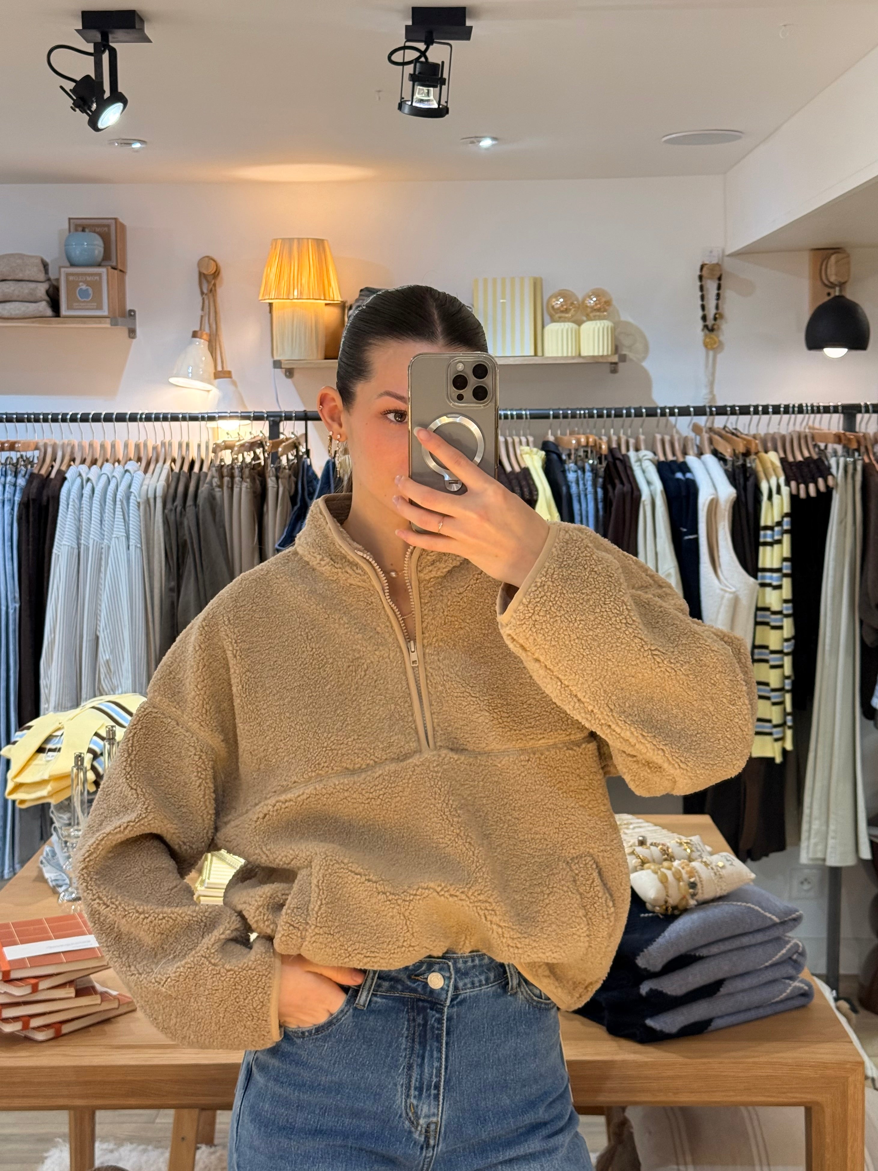 SWEAT CAMIONNEUR BEIGE SK13630