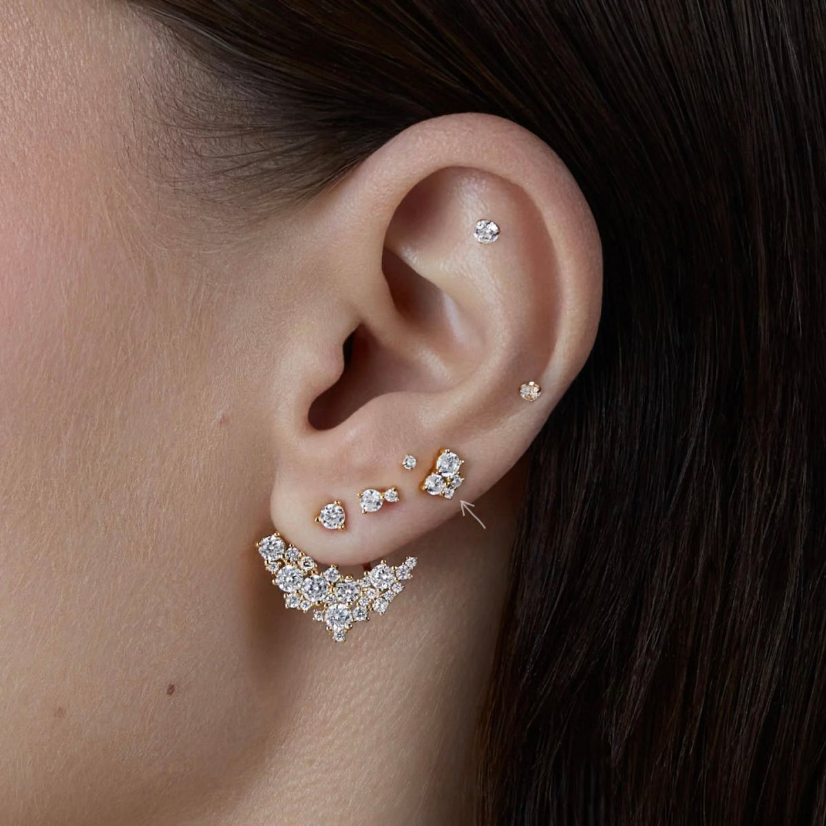 BOUCLE D’OREILLE FLOCON OR