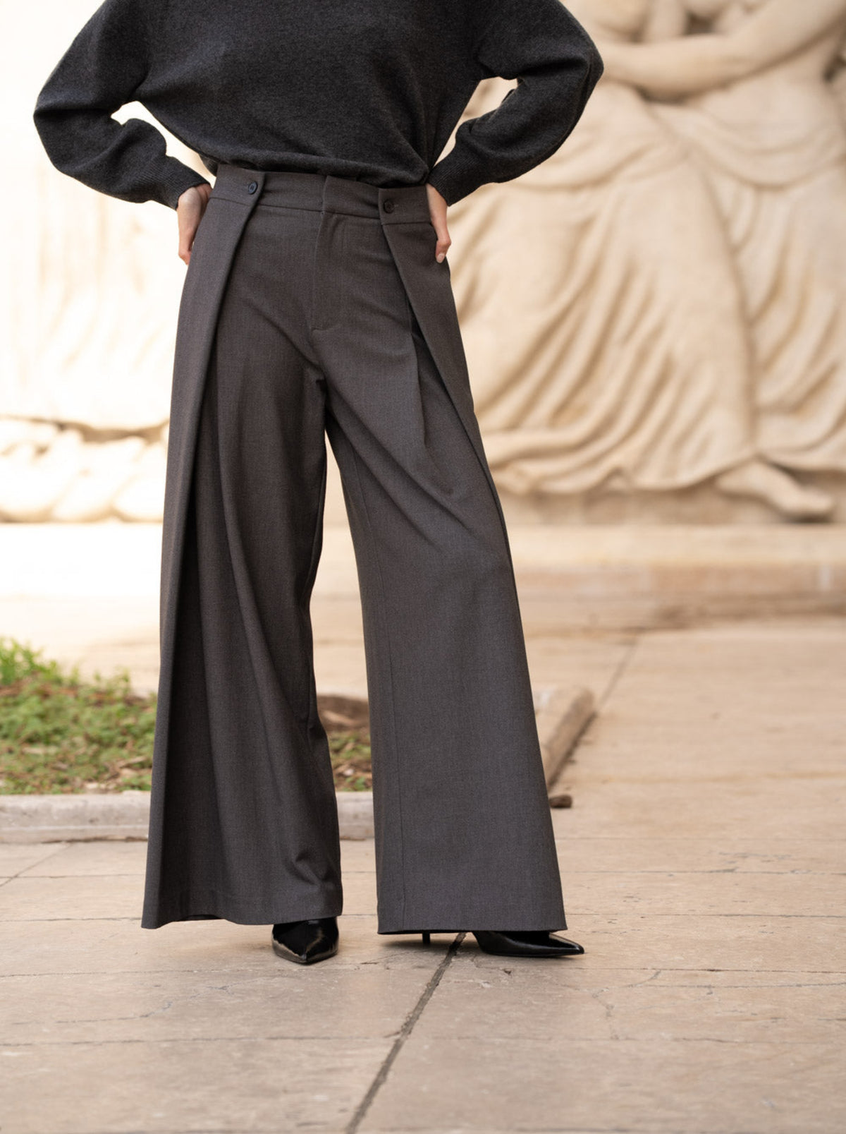 PANTALON LARGE GRIS P26123
