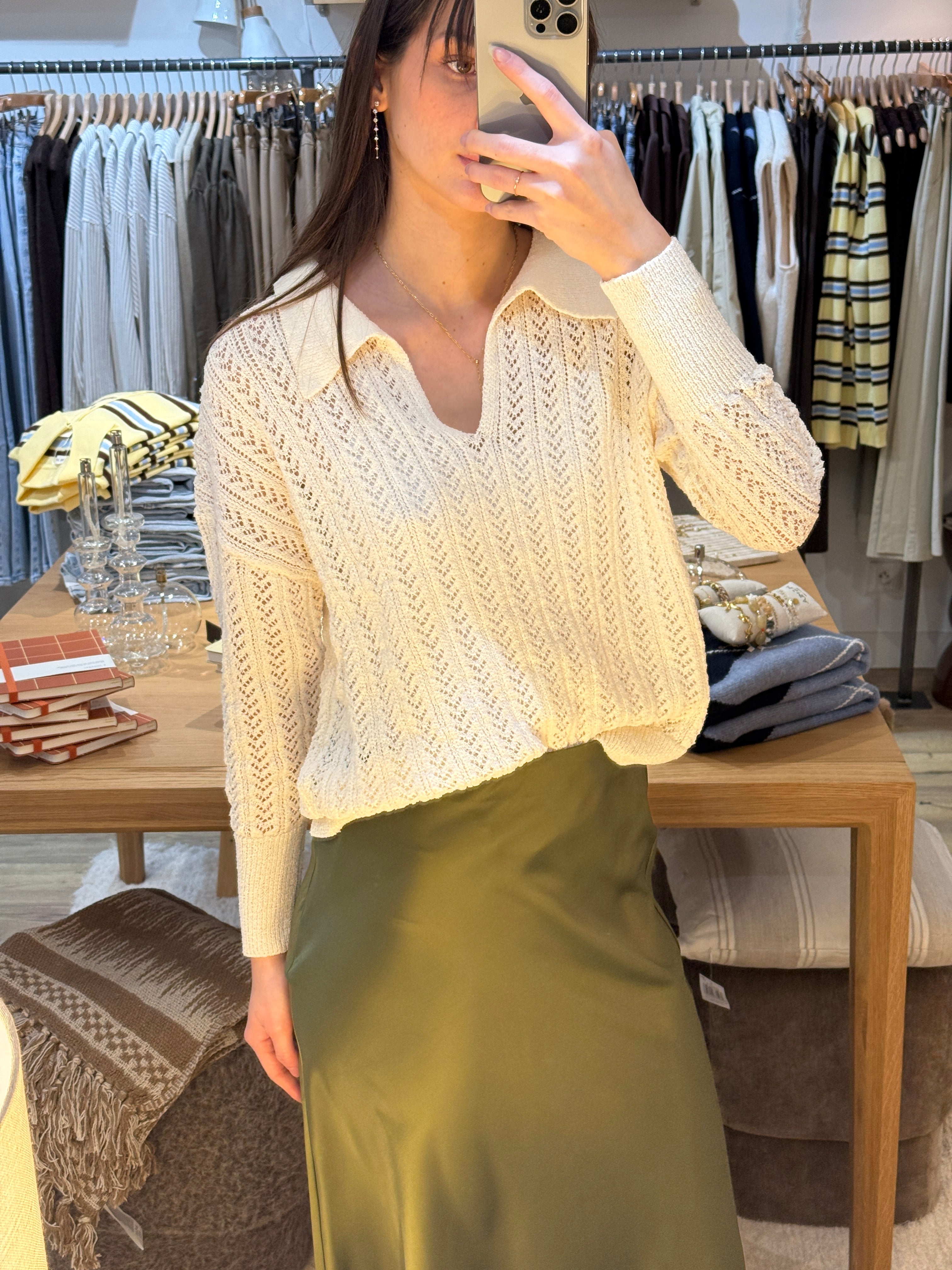 PULL EN MAILLE BEIGE 75305