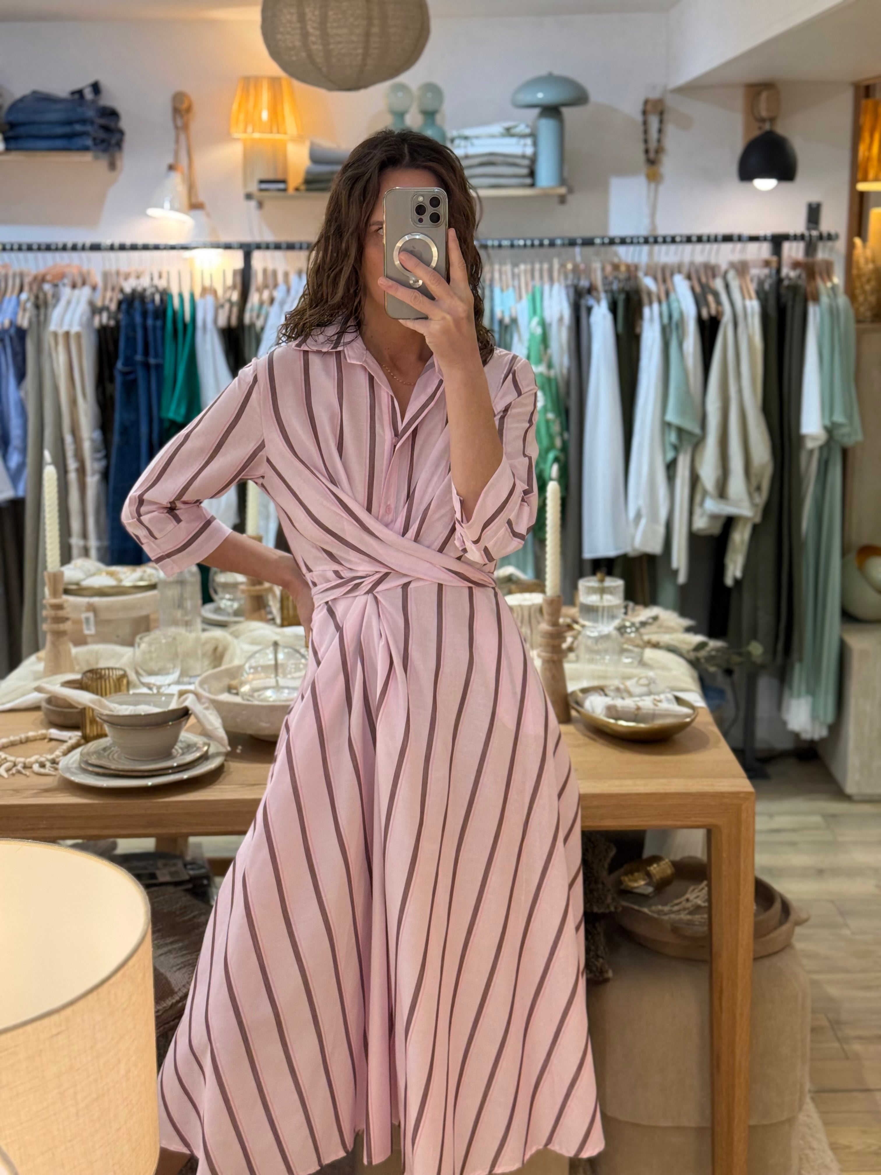 ROBE CHEMISE ROSE 4885