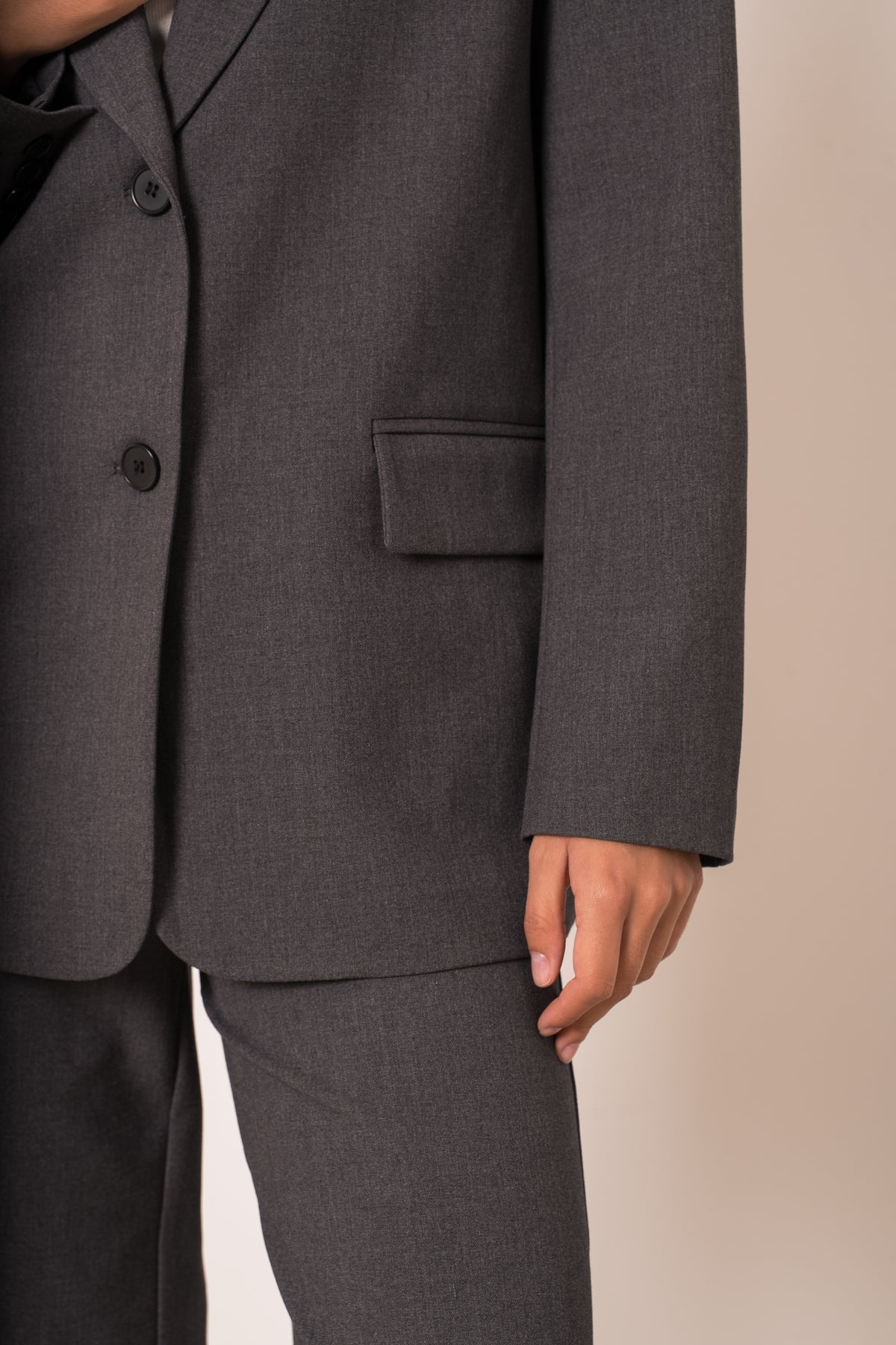 VESTE GRIS OVERSIZE V26183