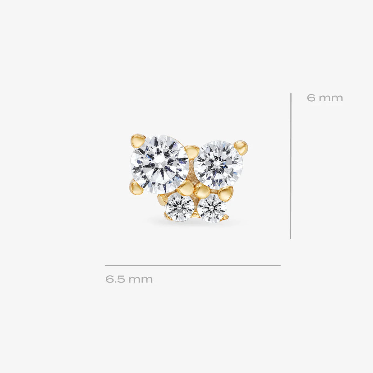BOUCLE D’OREILLE FLOCON OR