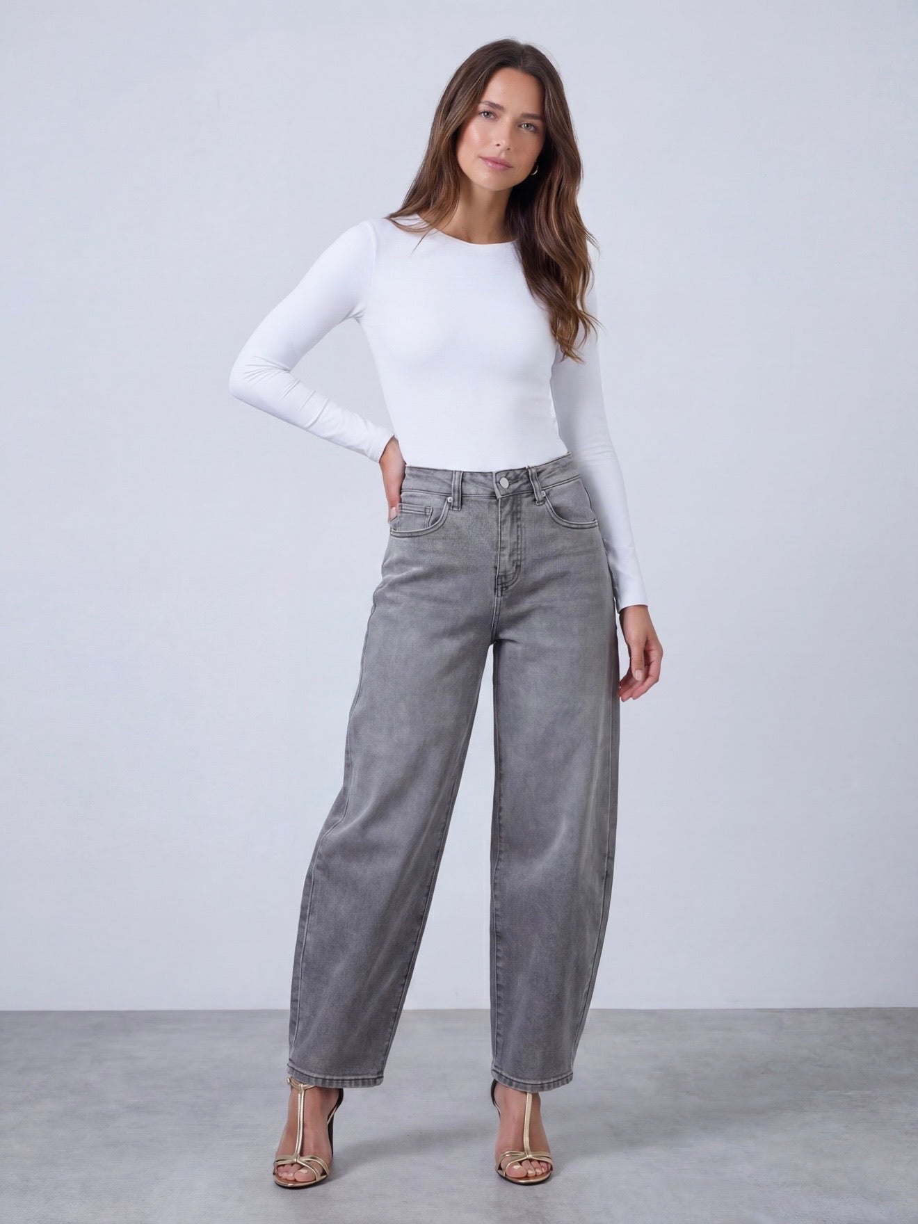 JEANS GRIS CLAIR BALLON