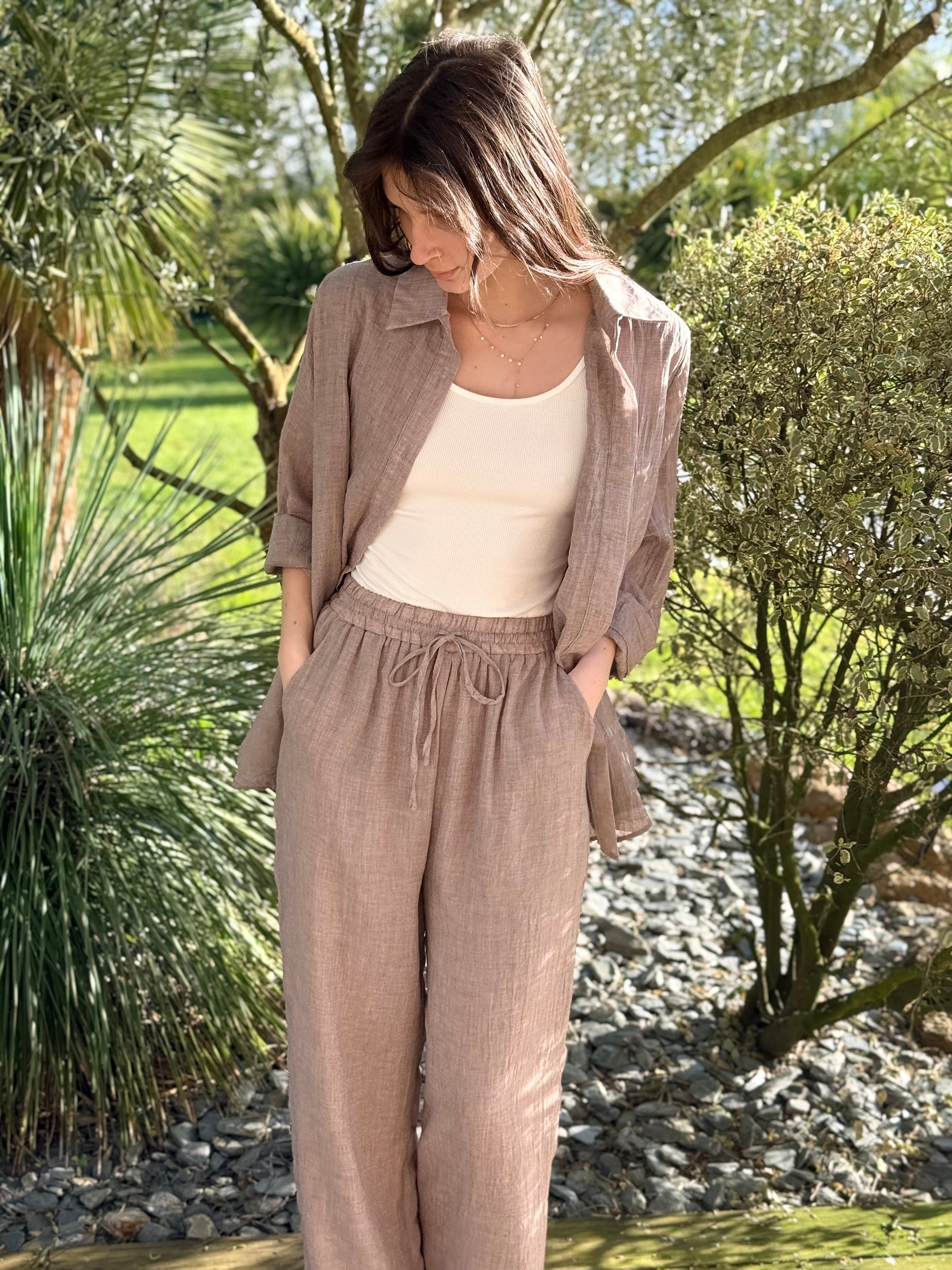 CHEMISE MARRON JZ018