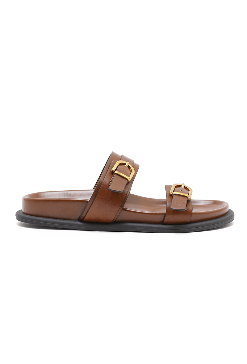 CLAQUETTE CAMEL DEUX BRIDES