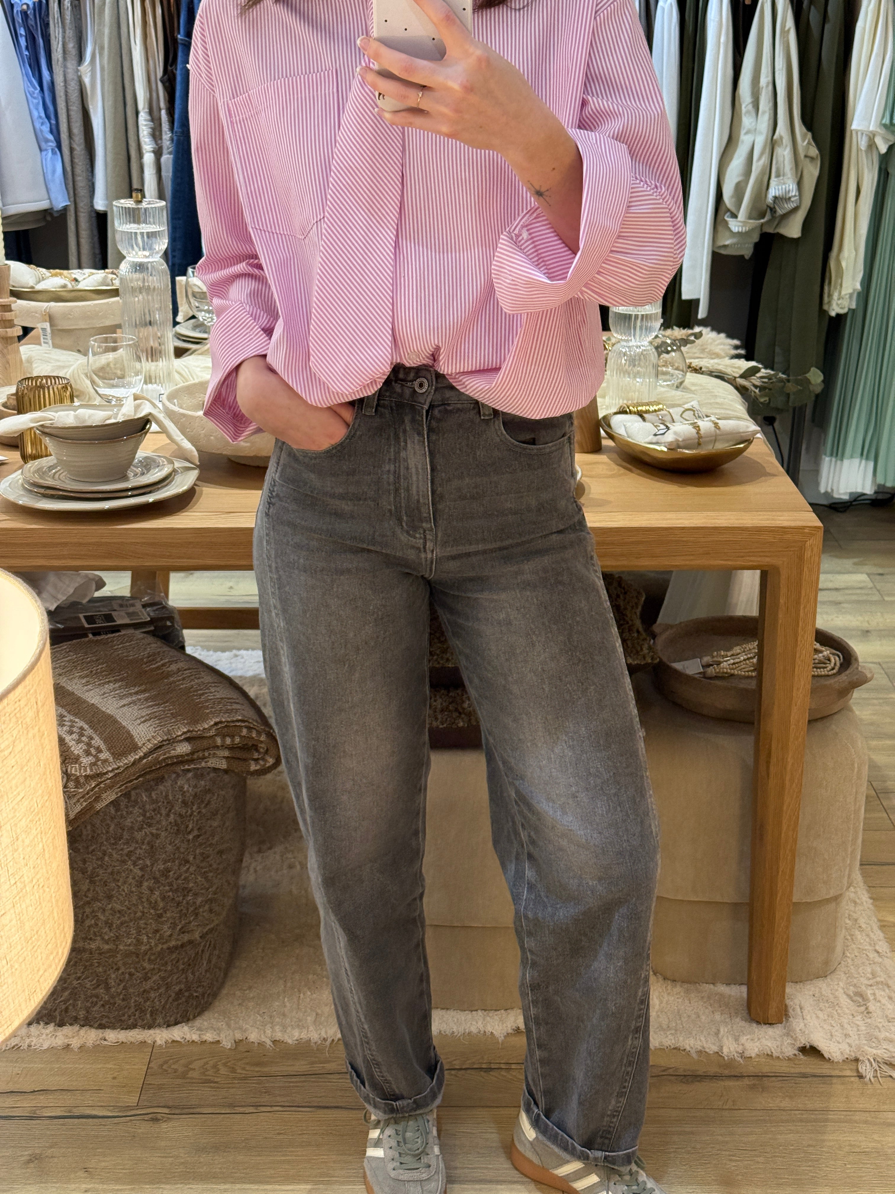 JEANS GRIS CLAIR BALLON