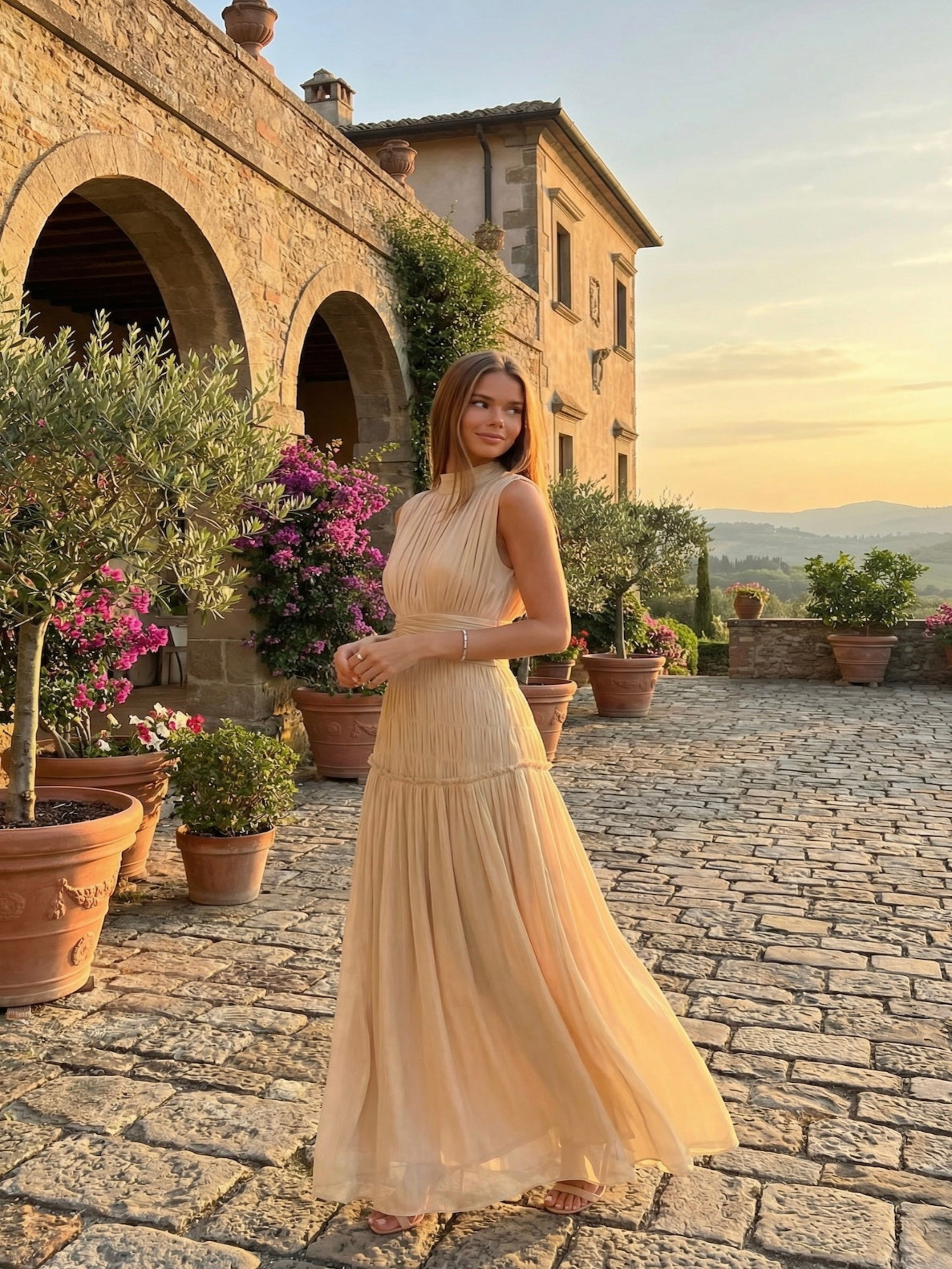 ROBE LONGUE Z0031 IVOIRE