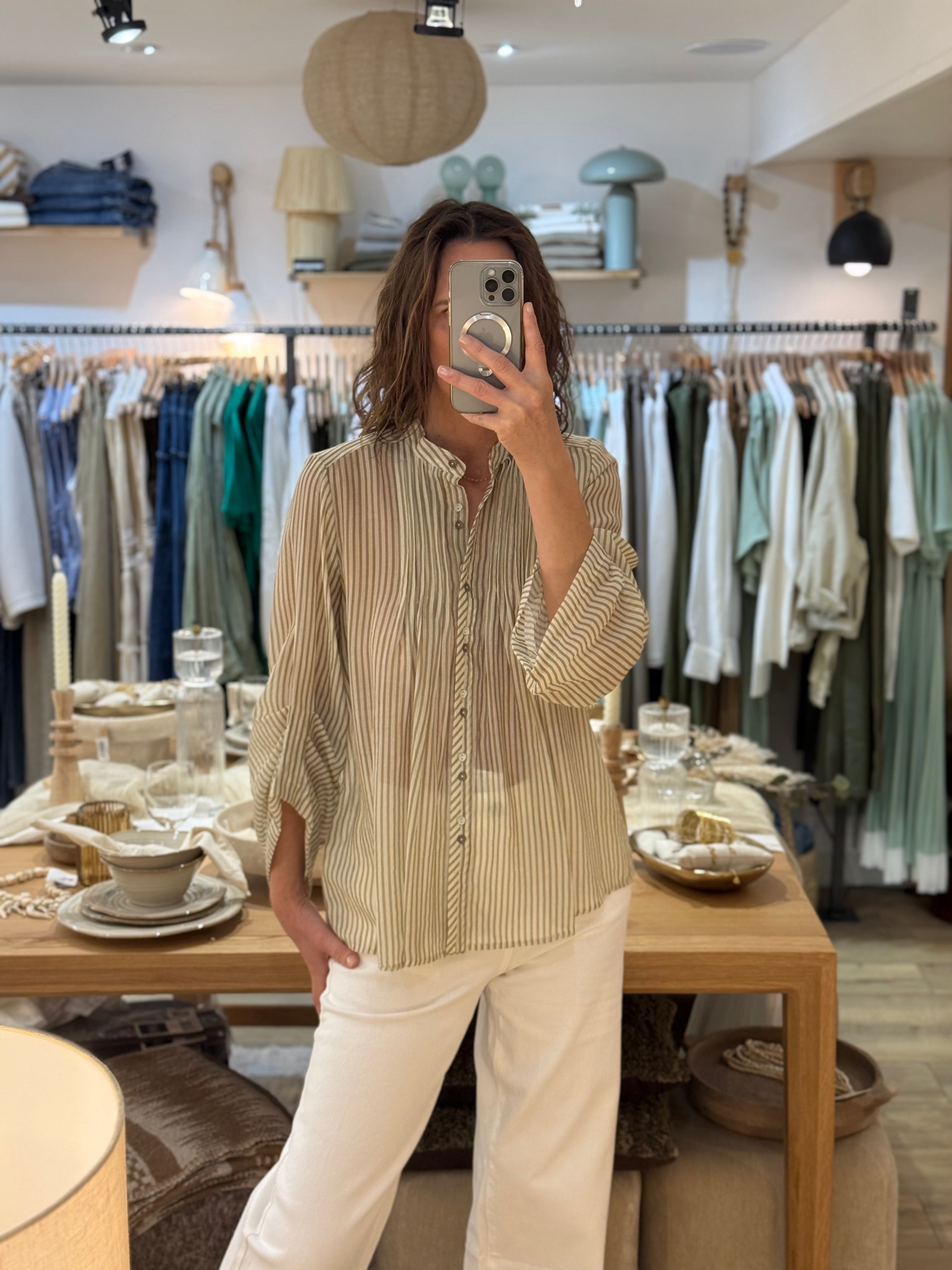 CHEMISE M8116 COFFEE