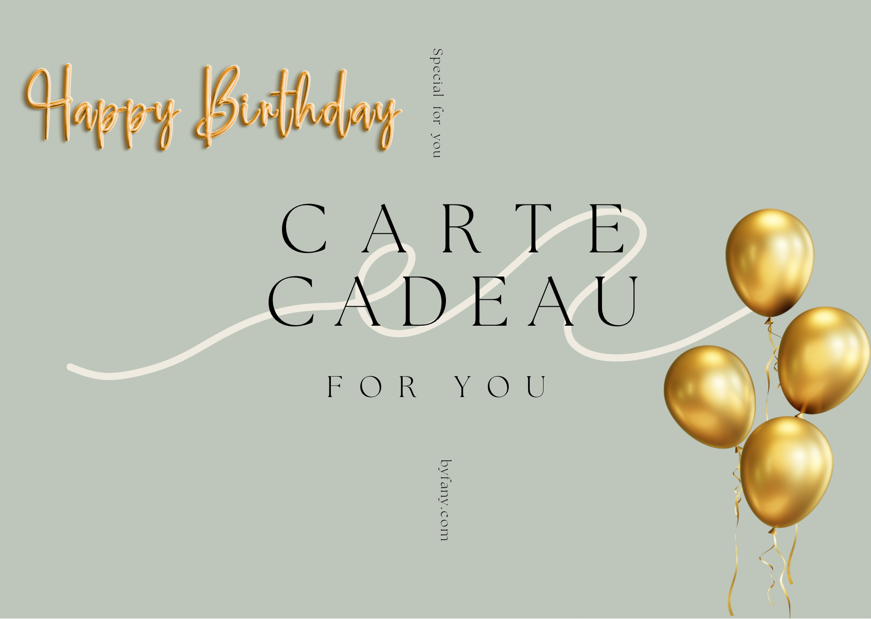 Carte cadeau "ANNIVERSAIRE" par courrier