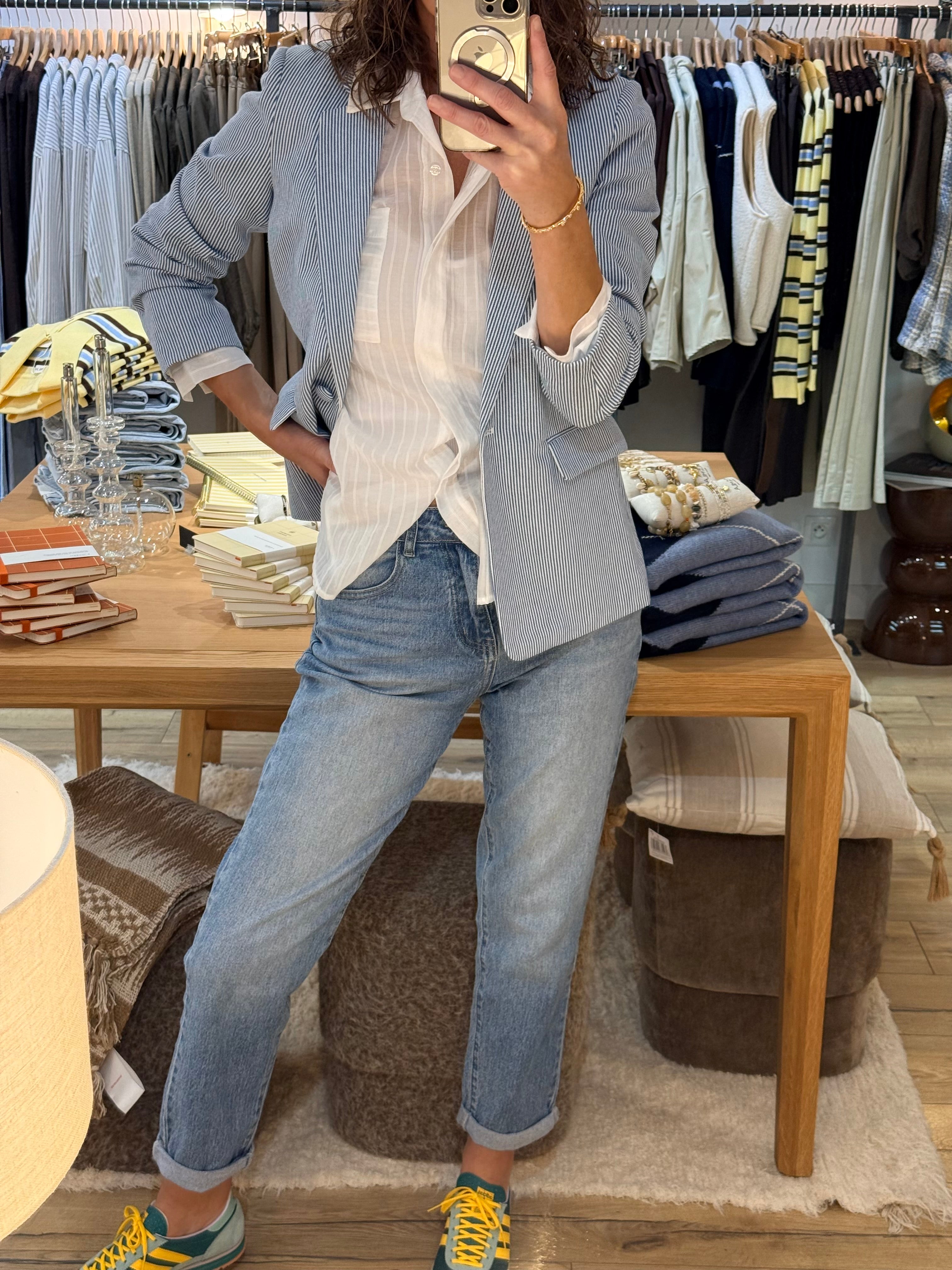 VESTE A RAYURES CIEL MJ79587