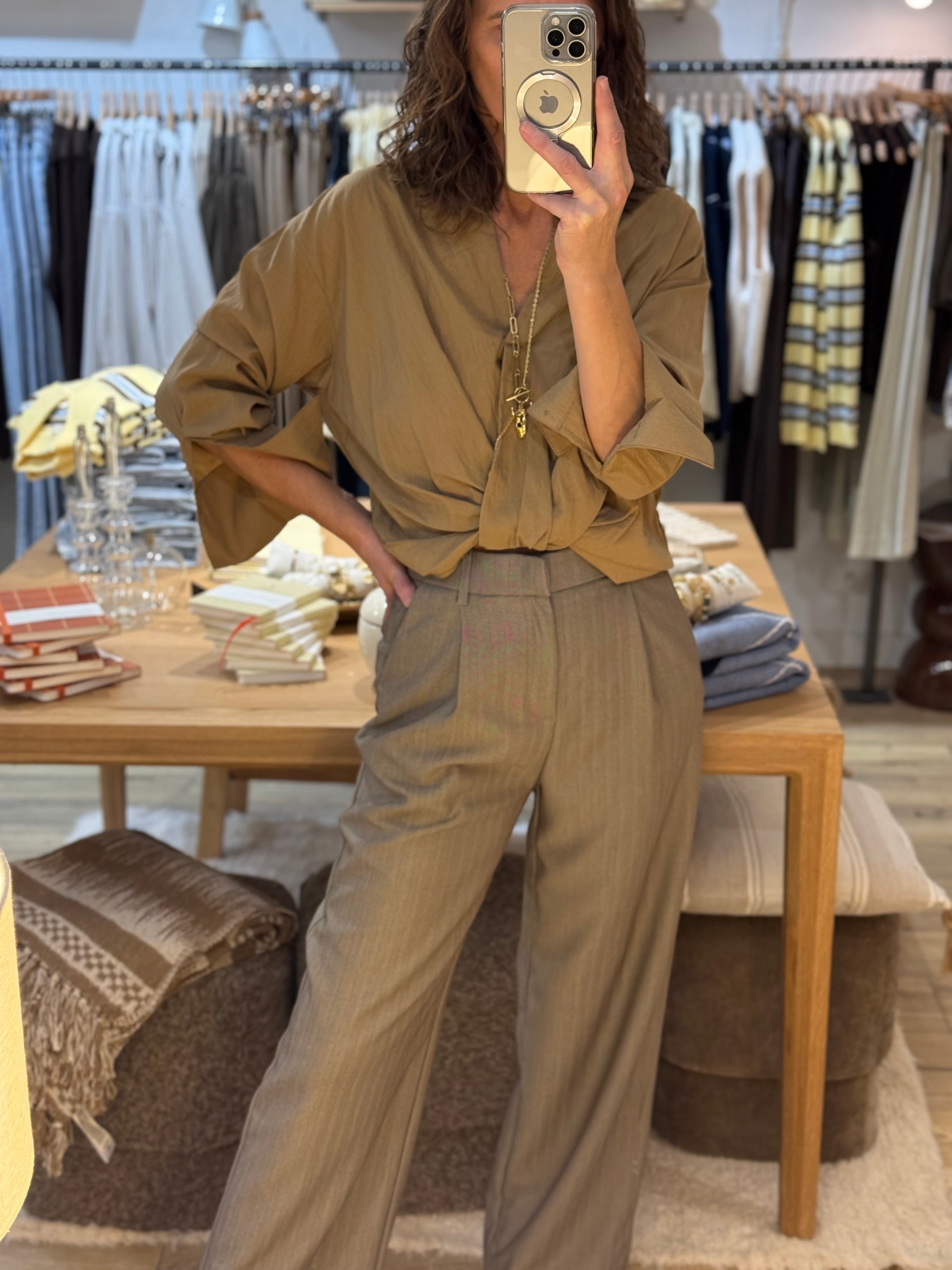 PANTALON H4458 CHEVRONS MARRON