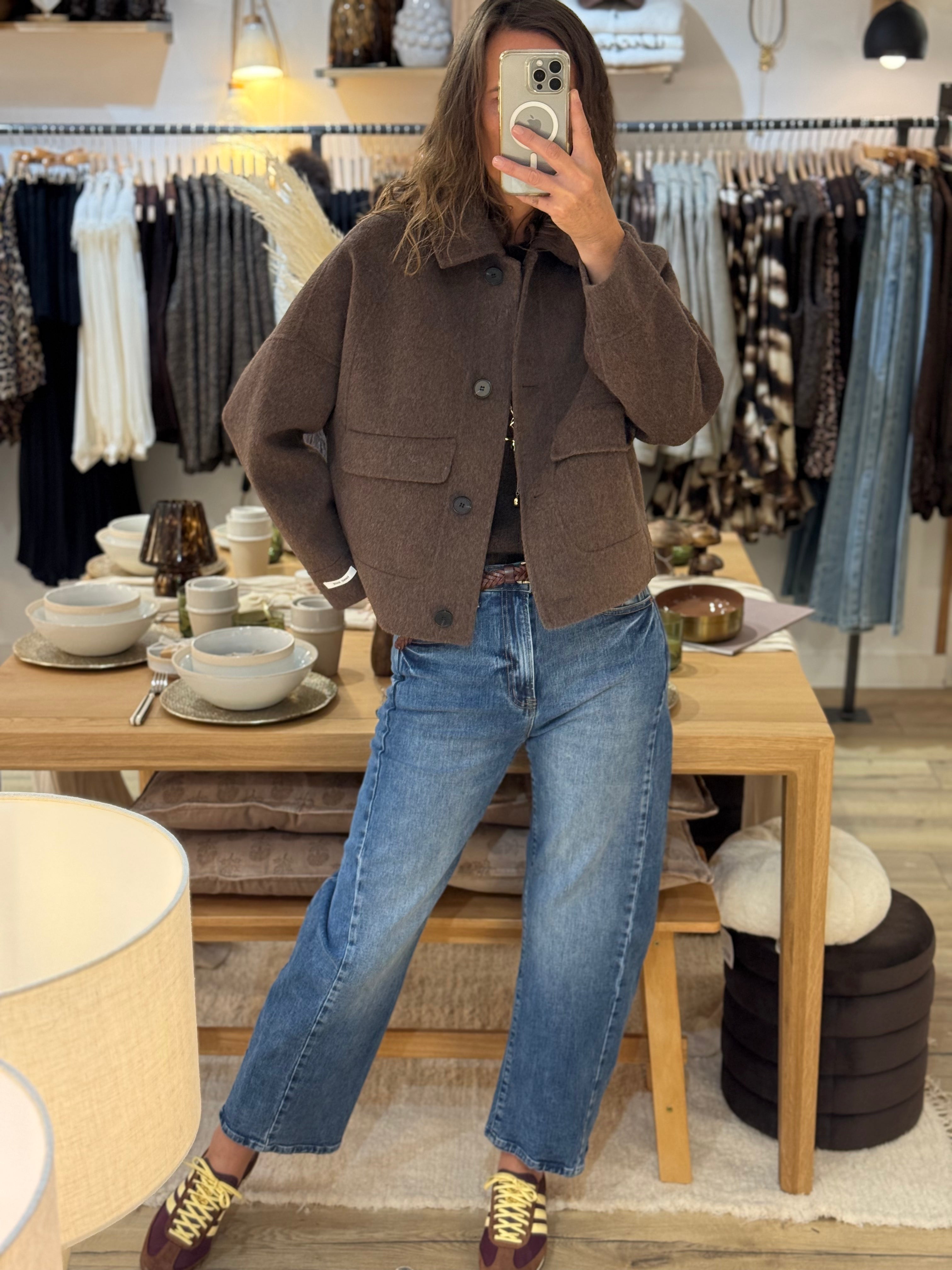 MANTEAU SY725 DARK BROWN