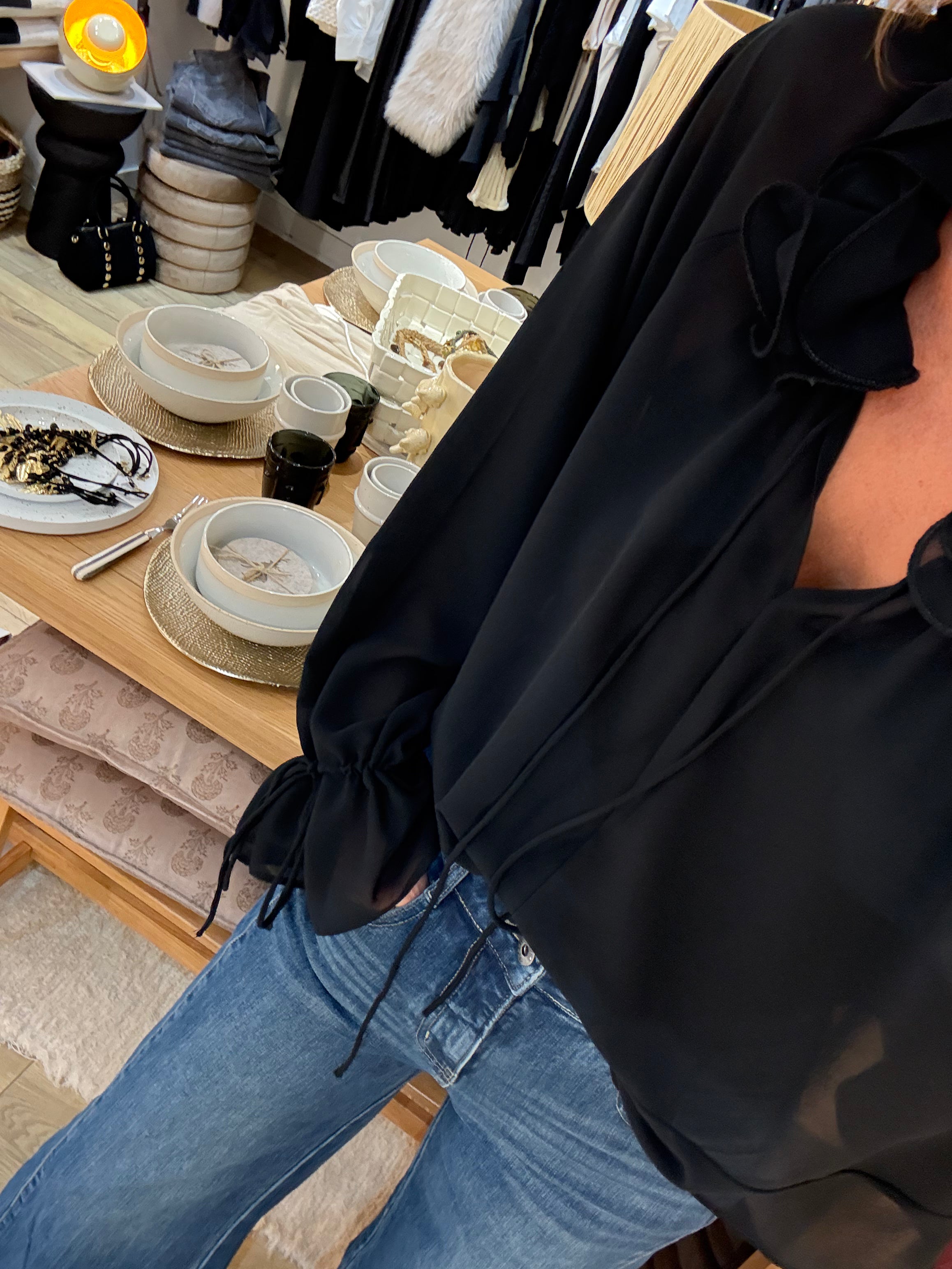 BLOUSE BLACK M7277-1