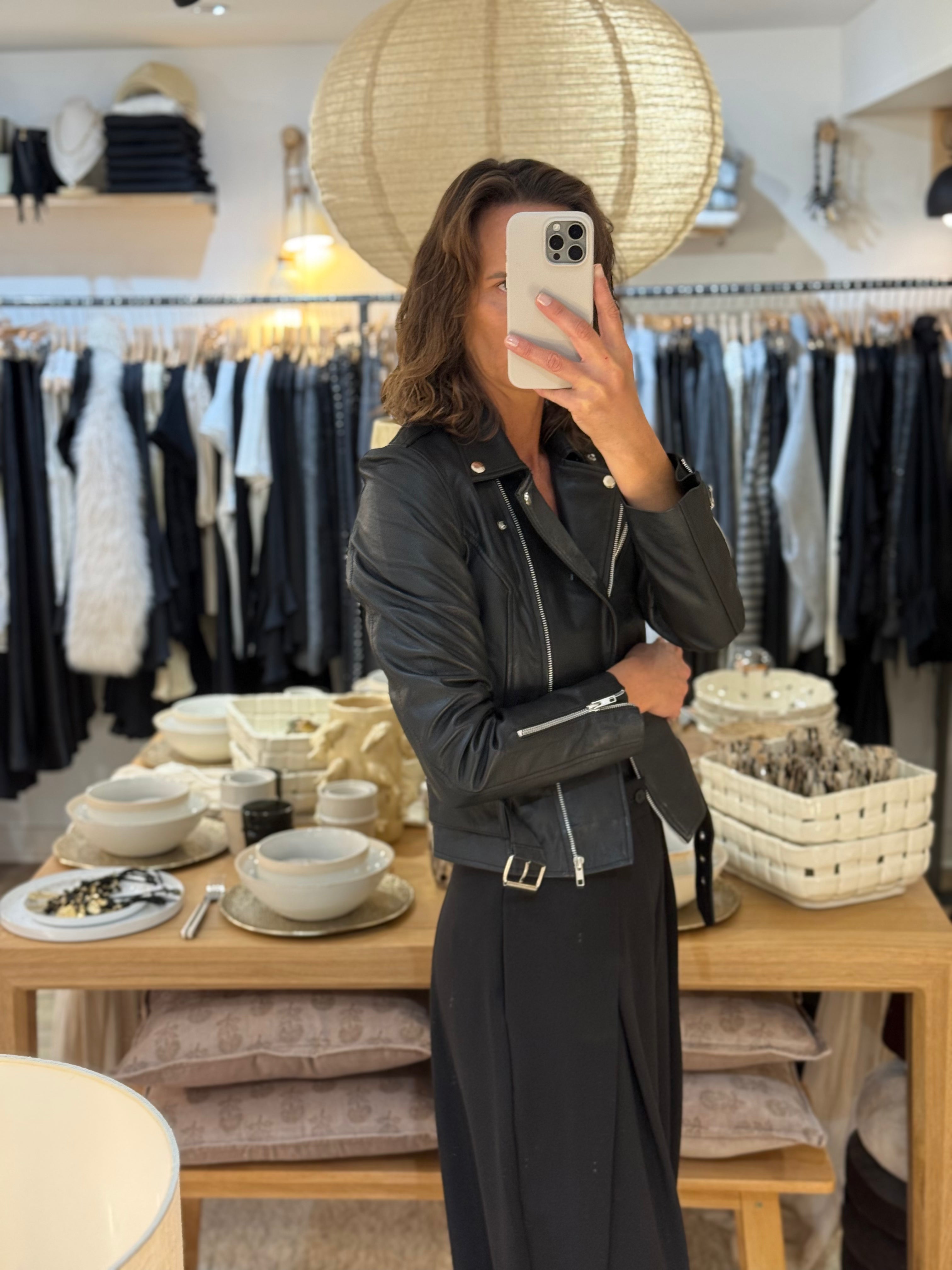 VESTE PERFECTO EN CUIR DONNA