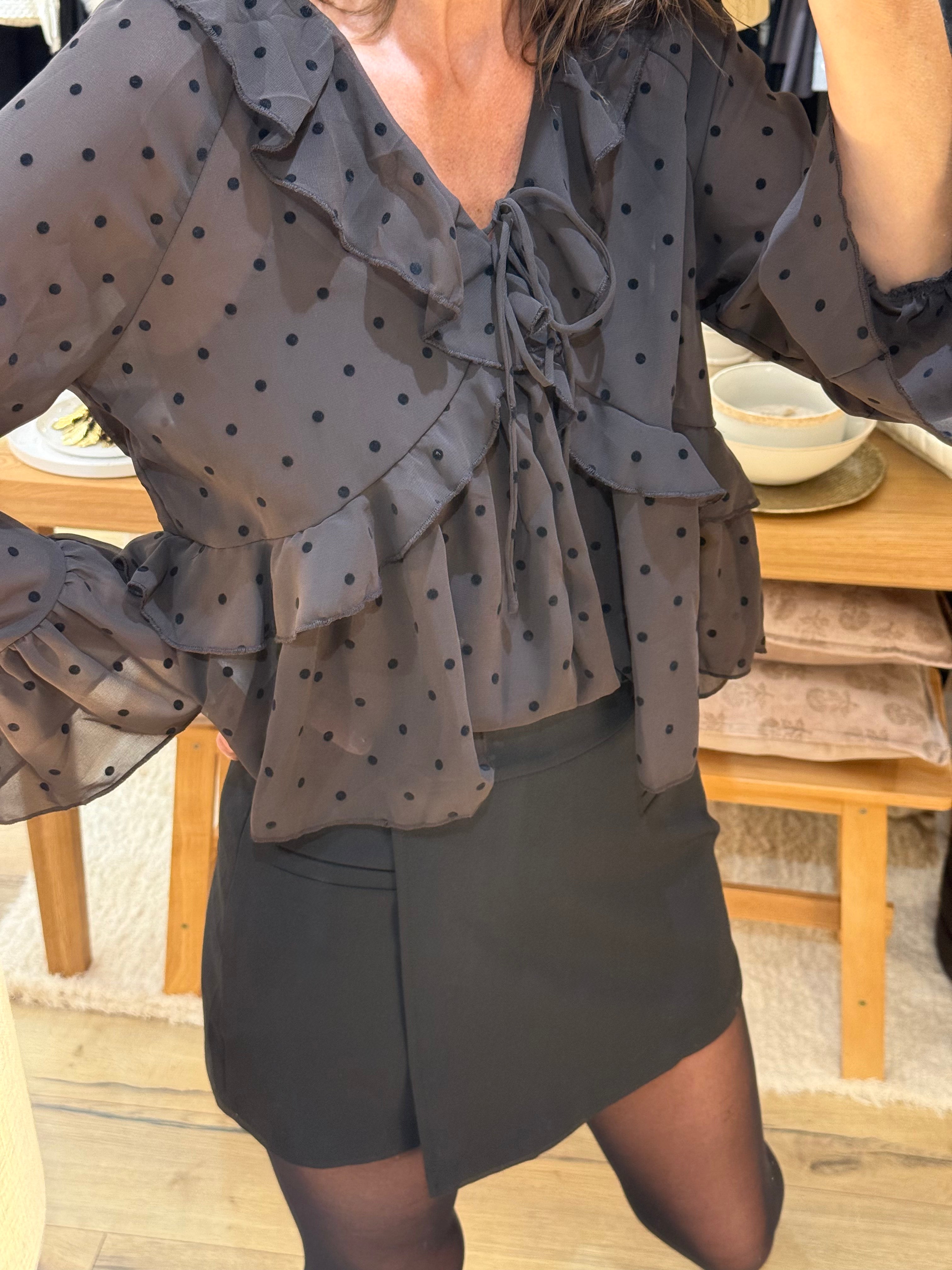 Blouse à pois H4412